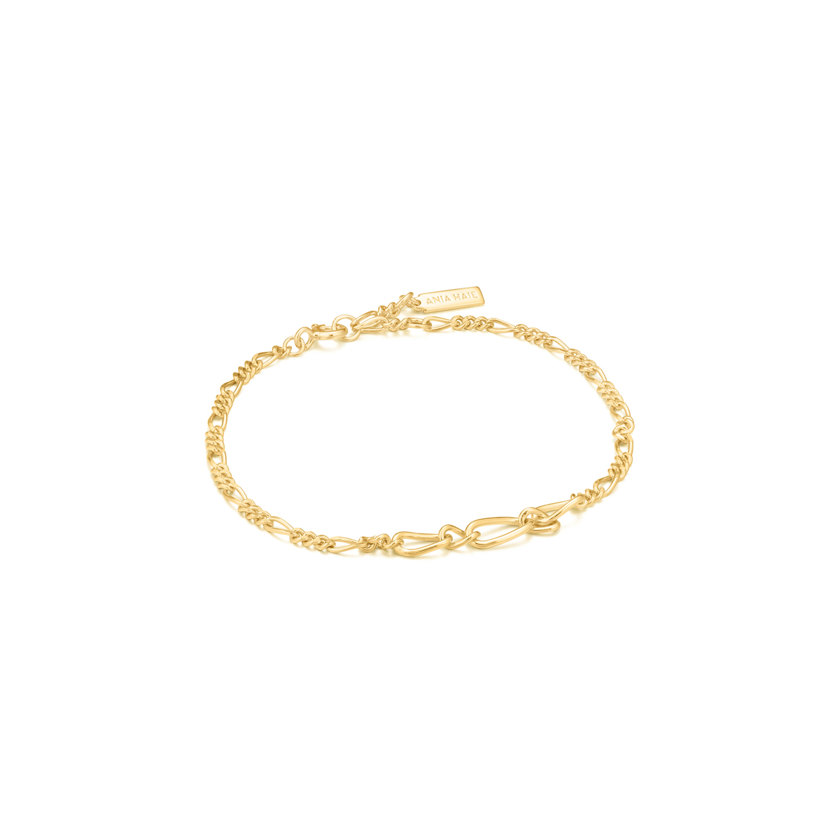 Ania Haie Chain Reaction Shiny Gold Figaro Chain Bracelet B021-03G