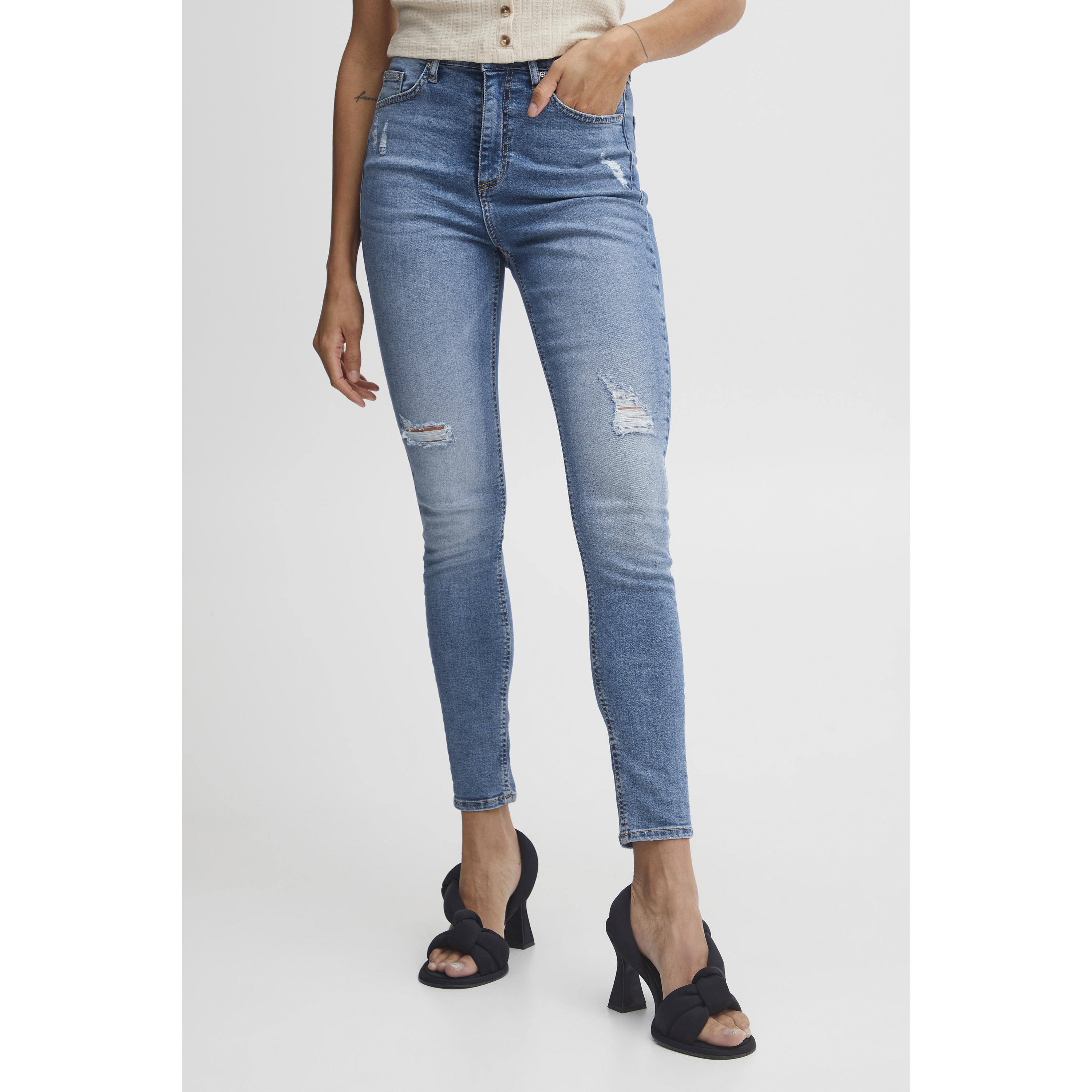 jeans taille haute femme b.young lola kristen