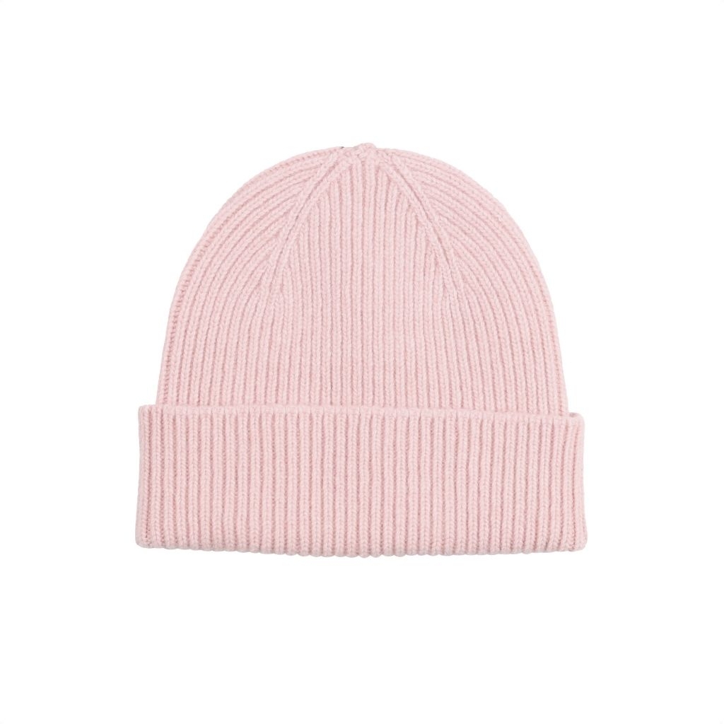 bonnet en laine colorful standard merino faded pink