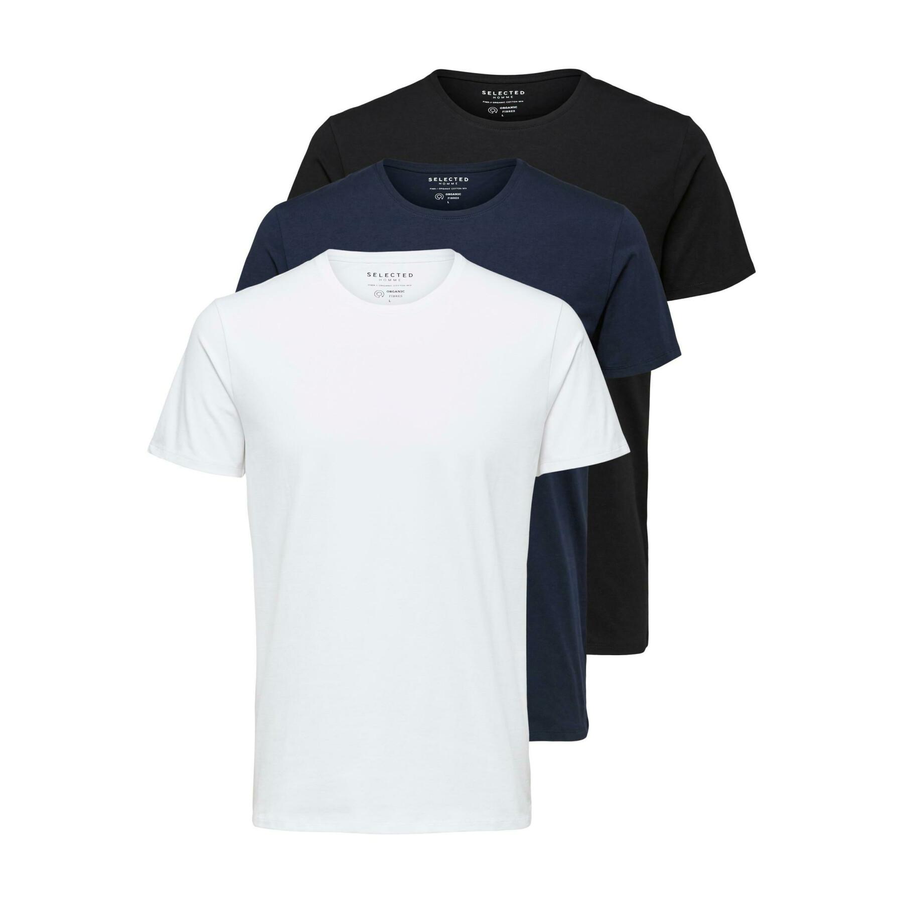 Lots de 3 T-shirts Selected manches courtes Col rond Newpima