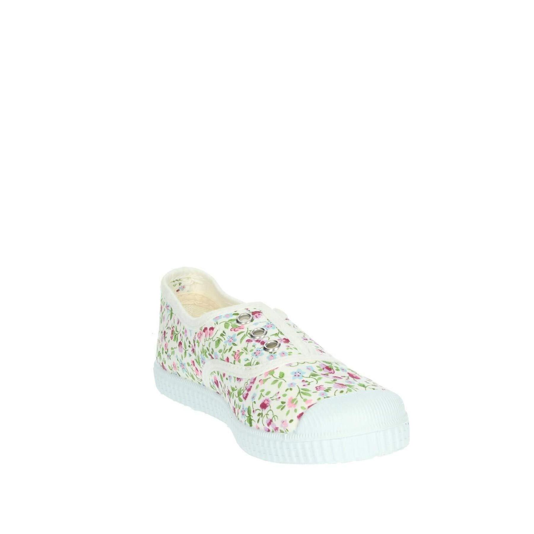 Chaussures en toiles bébé Cienta fleurs anglaises