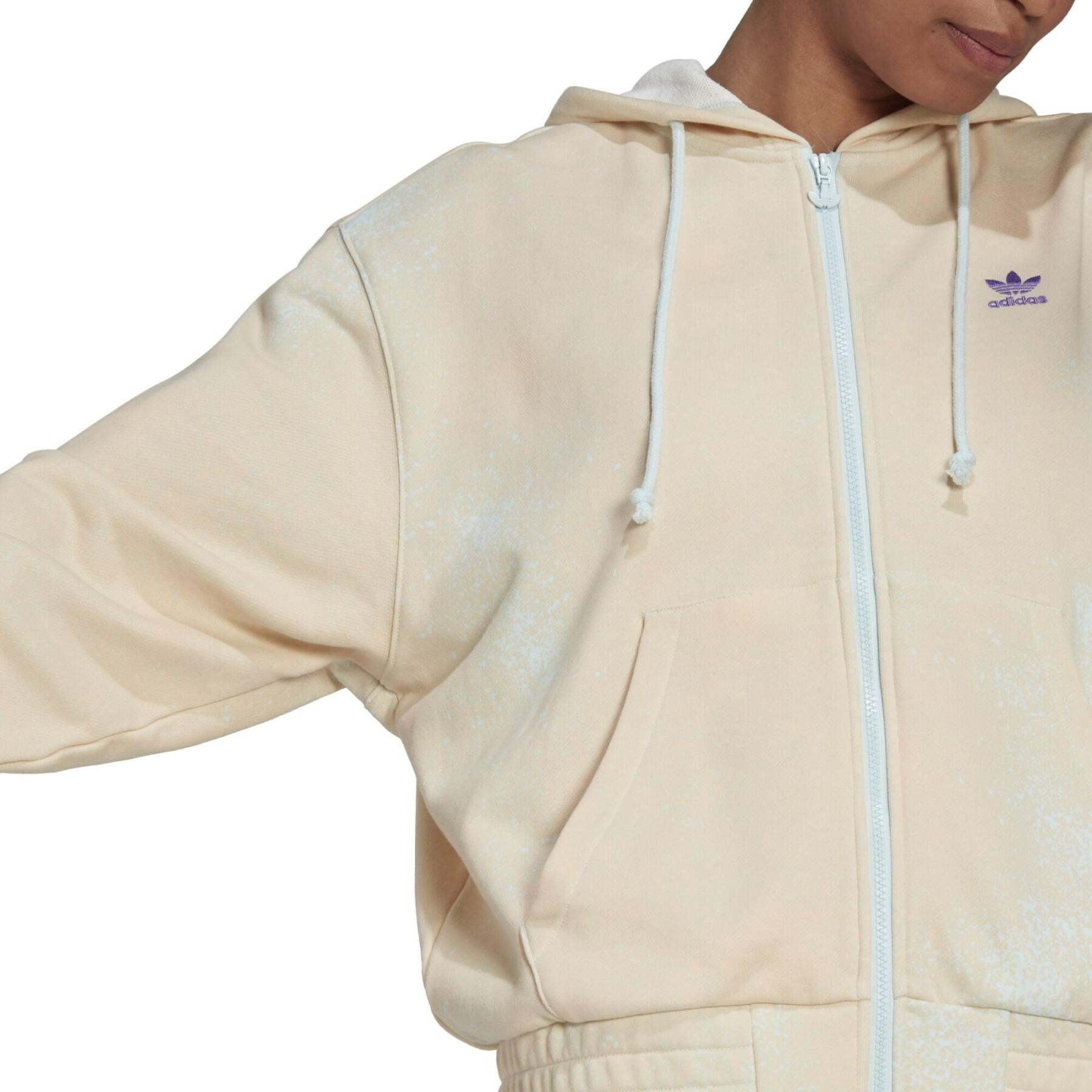 Sweatshirt à capuche zippé femme adidas Originals Allover Print