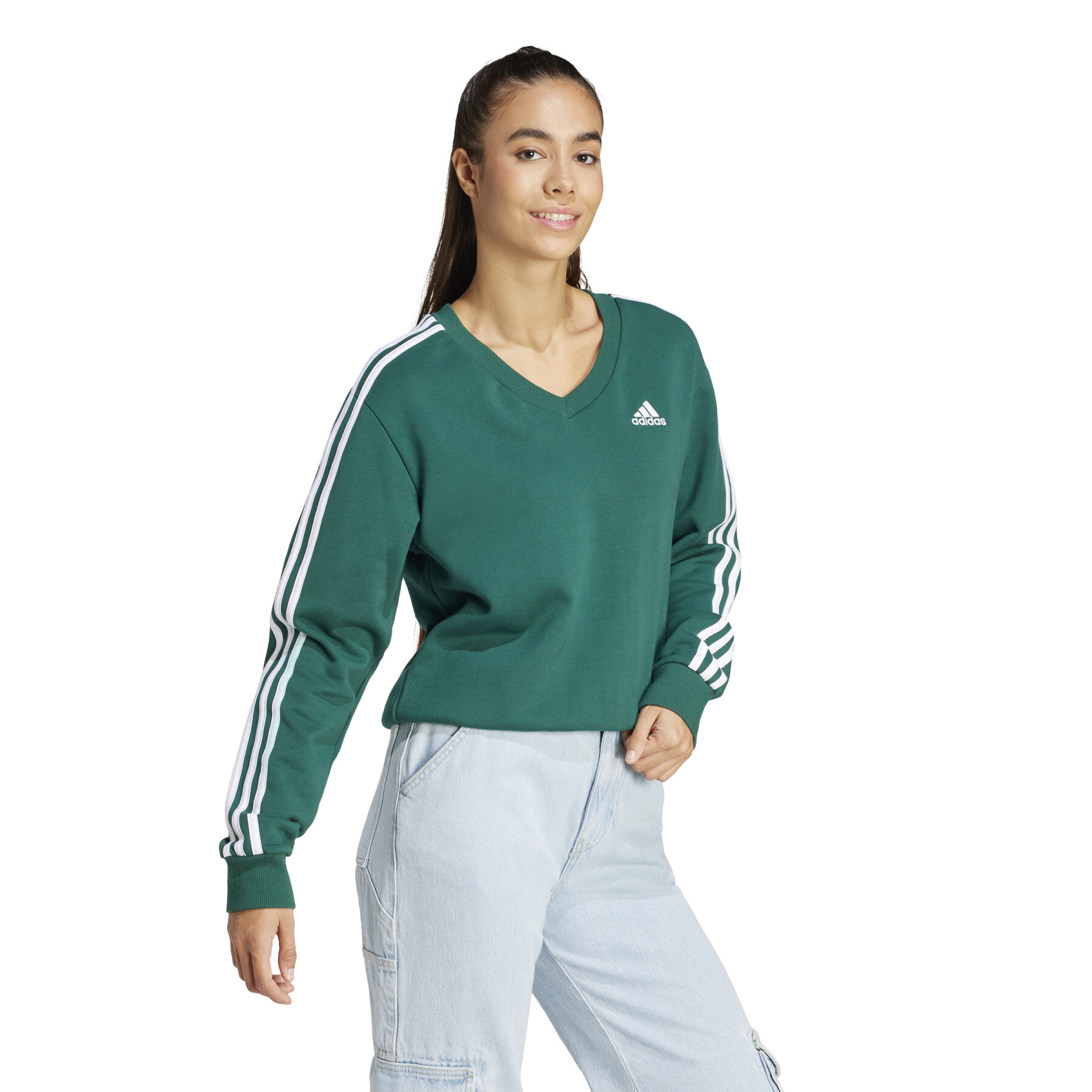 Sweatshirt col V femme adidas Essentials 3 Stripes