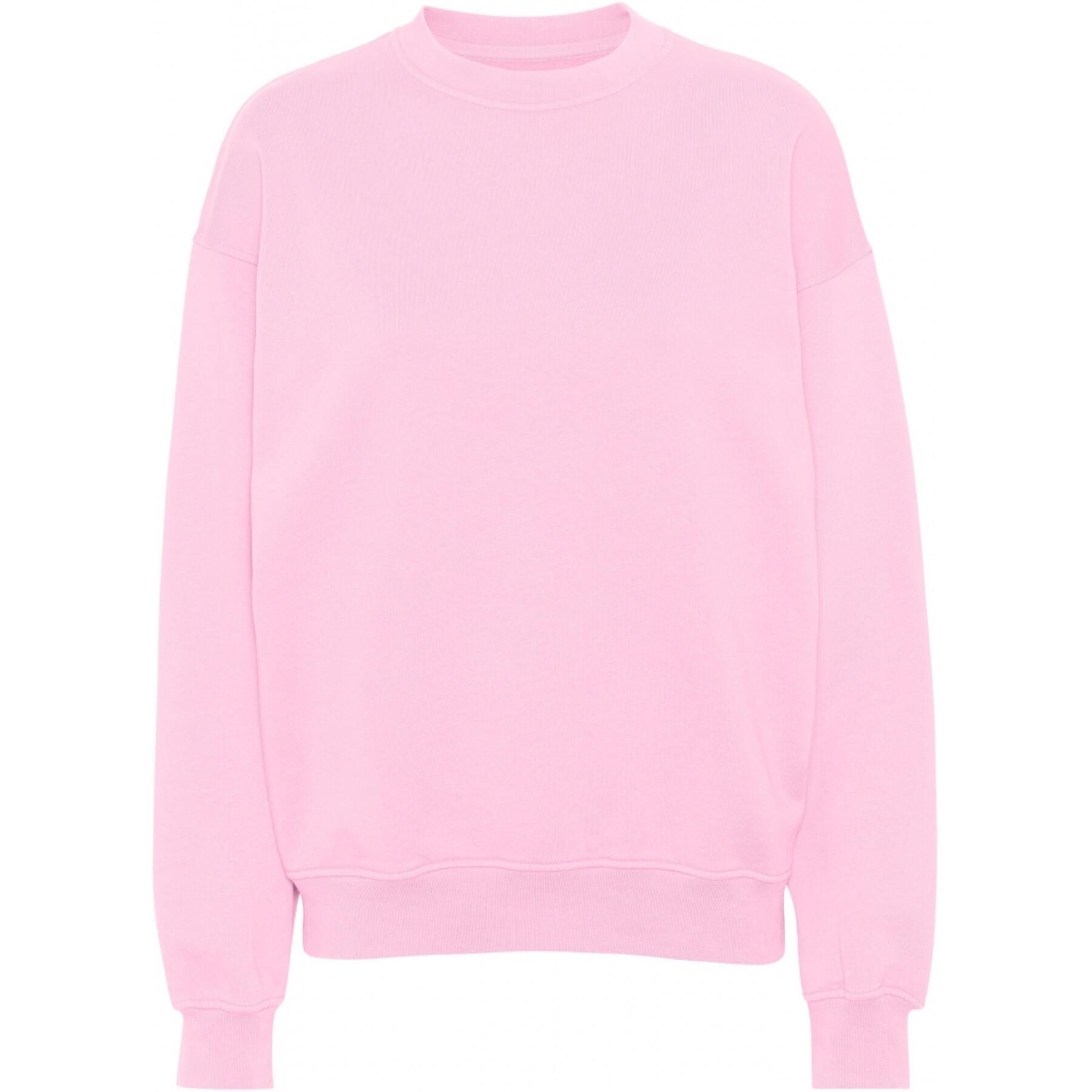 Sweatshirt col rond Colorful Standard Organic oversized flamingo pink