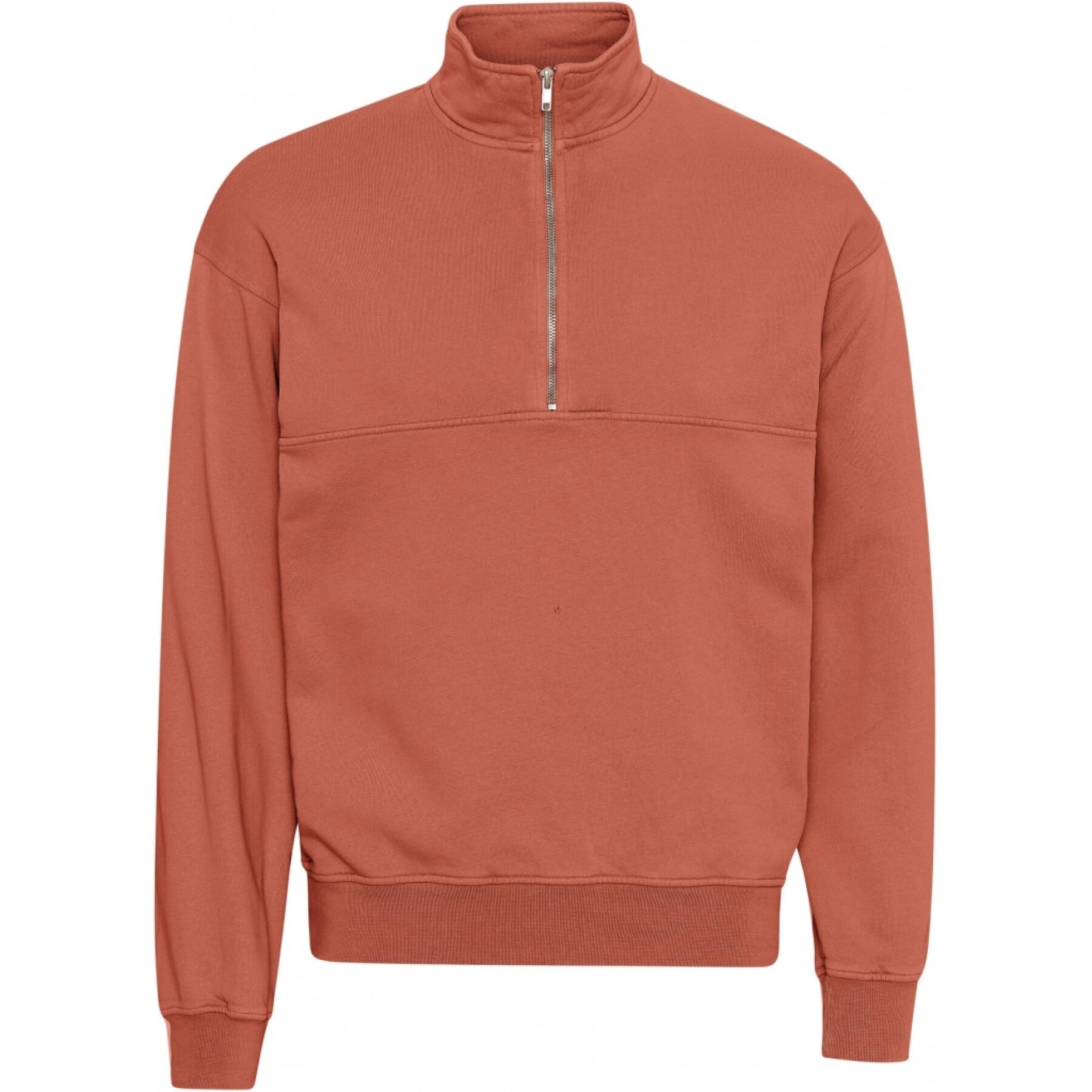 Sweatshirt 1/4 zip Colorful Standard Organic dark amber