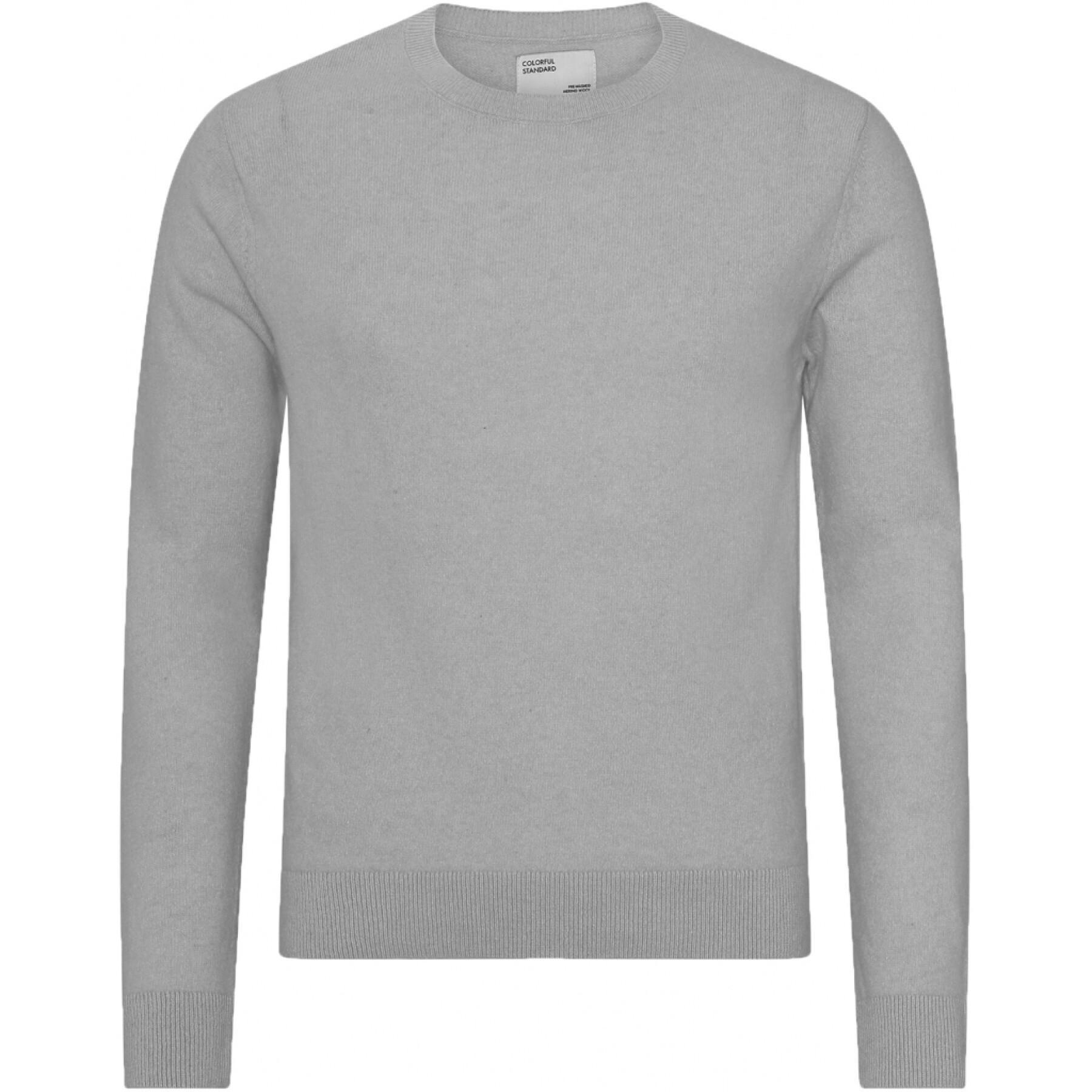 Pull col rond en laine Colorful Standard Light Merino heather grey 2020 color