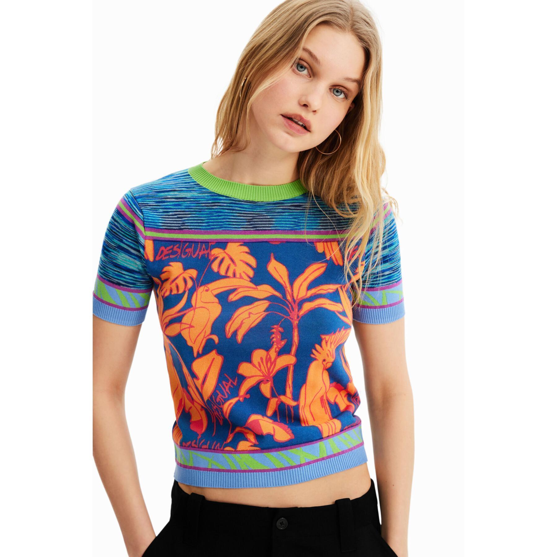 T-shirt tropical maille femme Desigual