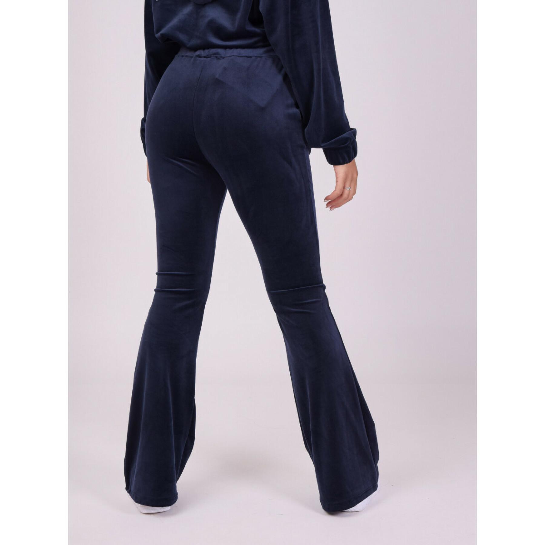 Pantalon évasé en velours double logo femme Project X Paris