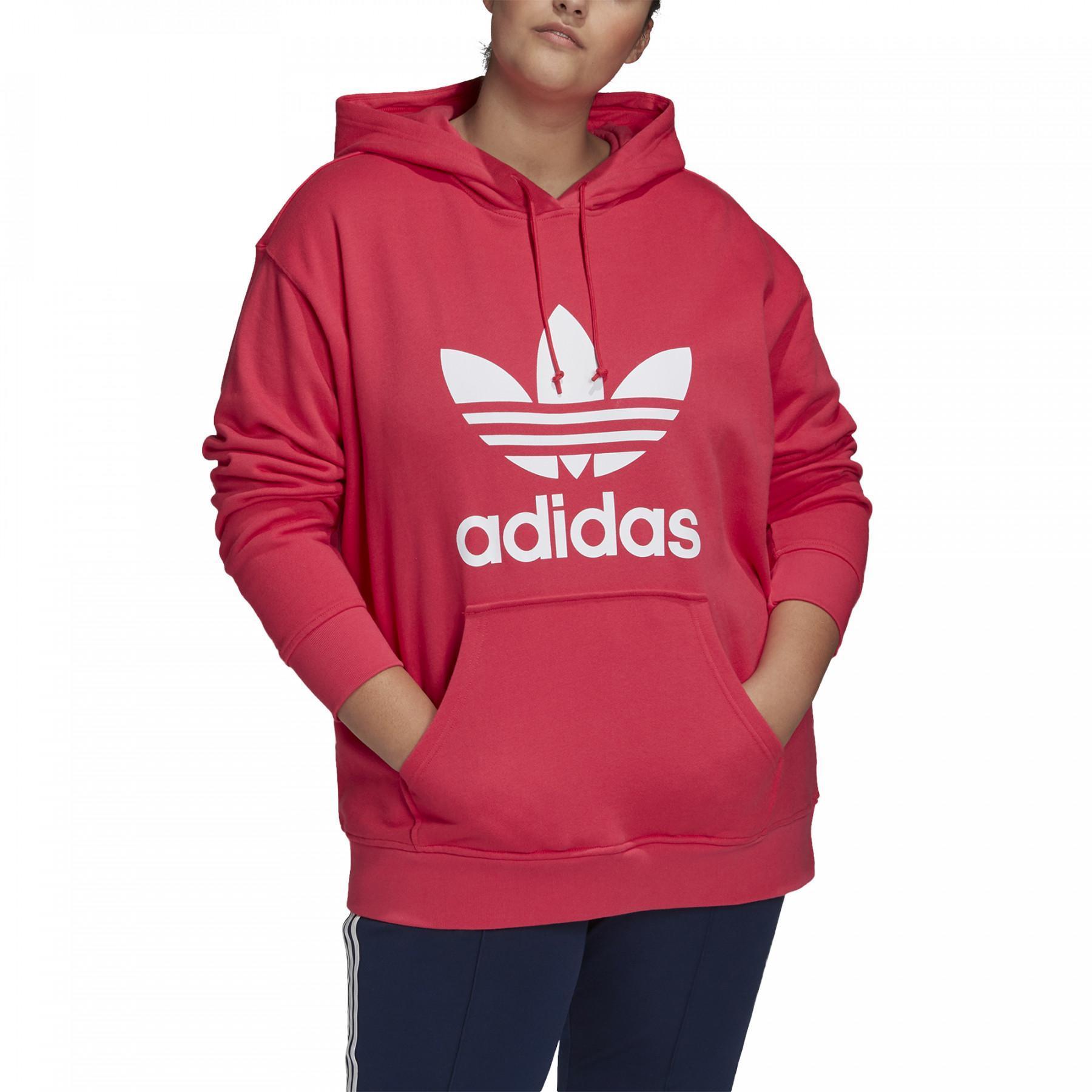 Sweatshirt à capuche femme adidas Originals Trefoil-grandes tailles