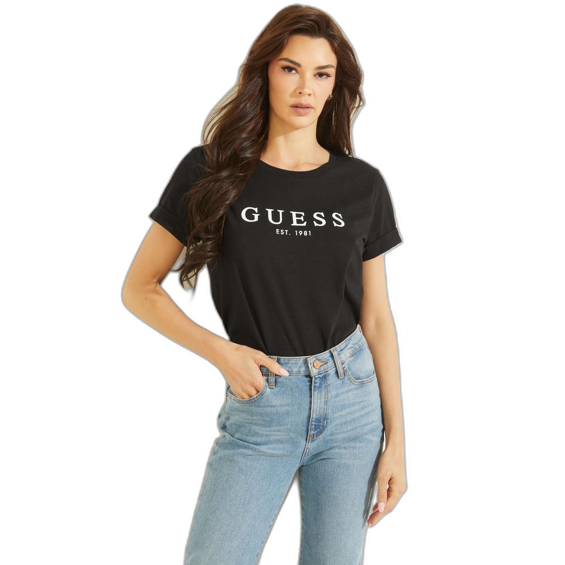 T-shirt femme Guess ES 1981 Roll Cuff