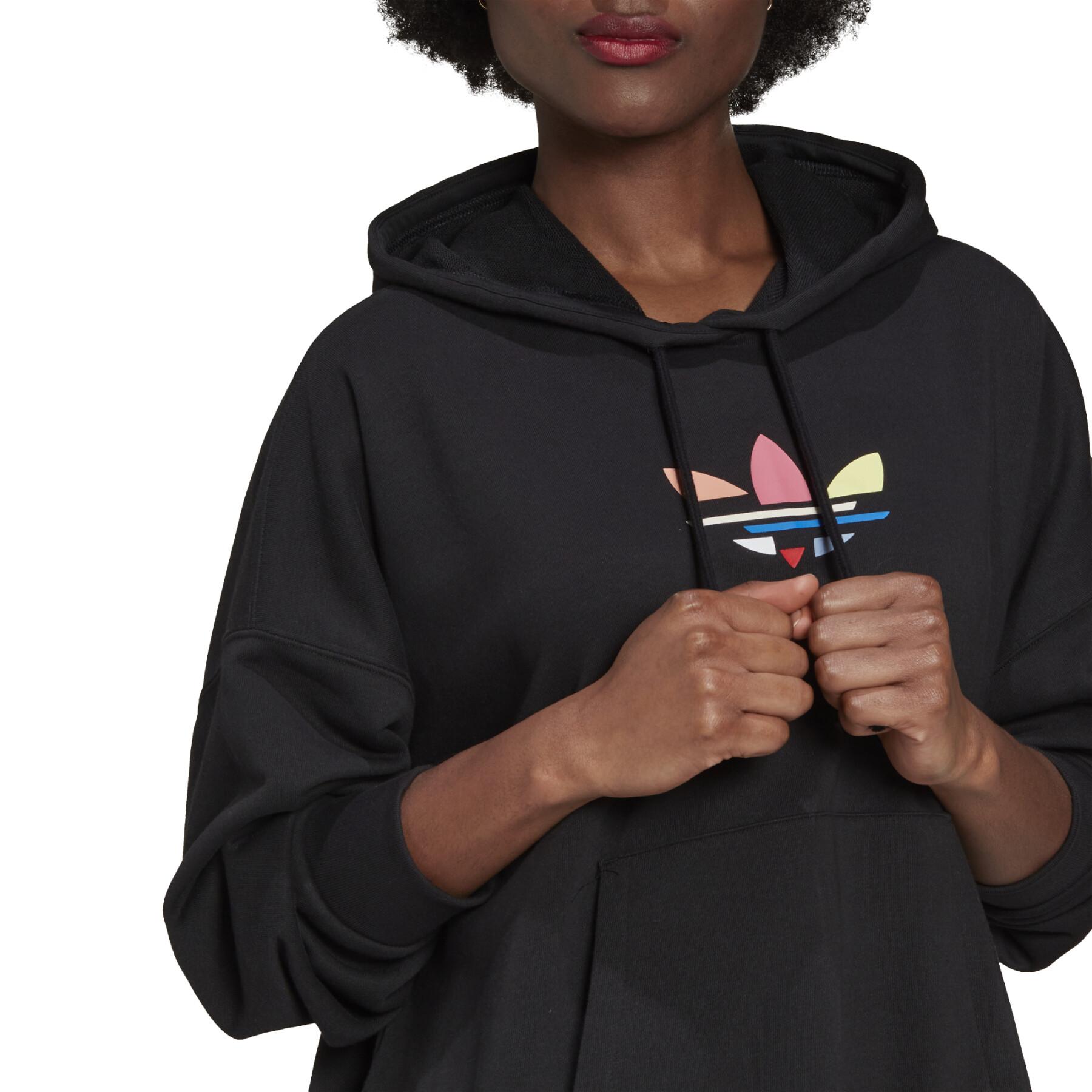 Sweatshirt à capuche oversize femme adidas Originals Adicolor Trefoil