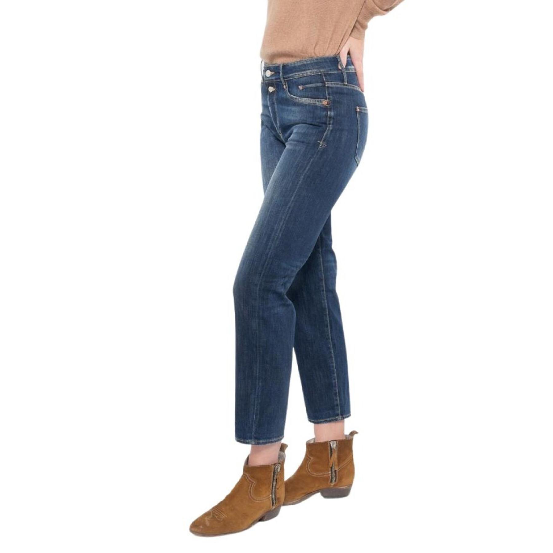 Pantalon Jeans taille haute femme Le temps des cerises Basic 400/18