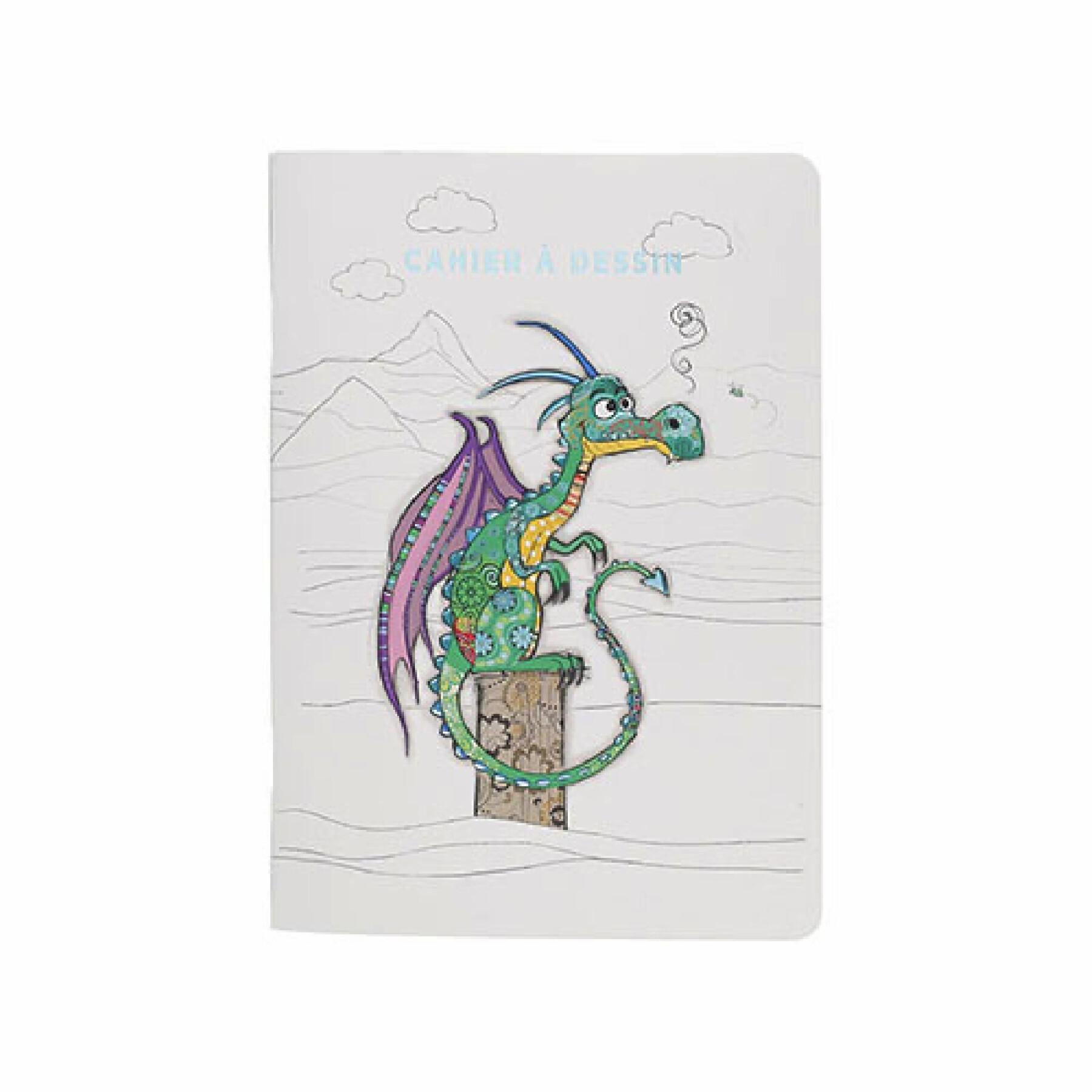 Cahier à dessin A5 Dragon enfant Kiub Kook 48 p - Livres - Accessoires