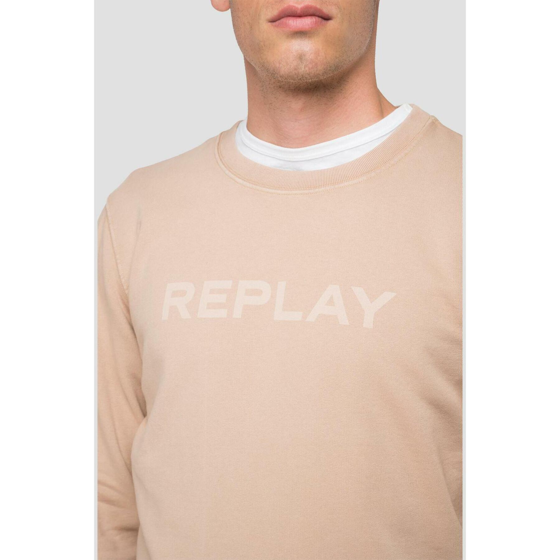 Sweat-shirt en coton bio imprimé Replay