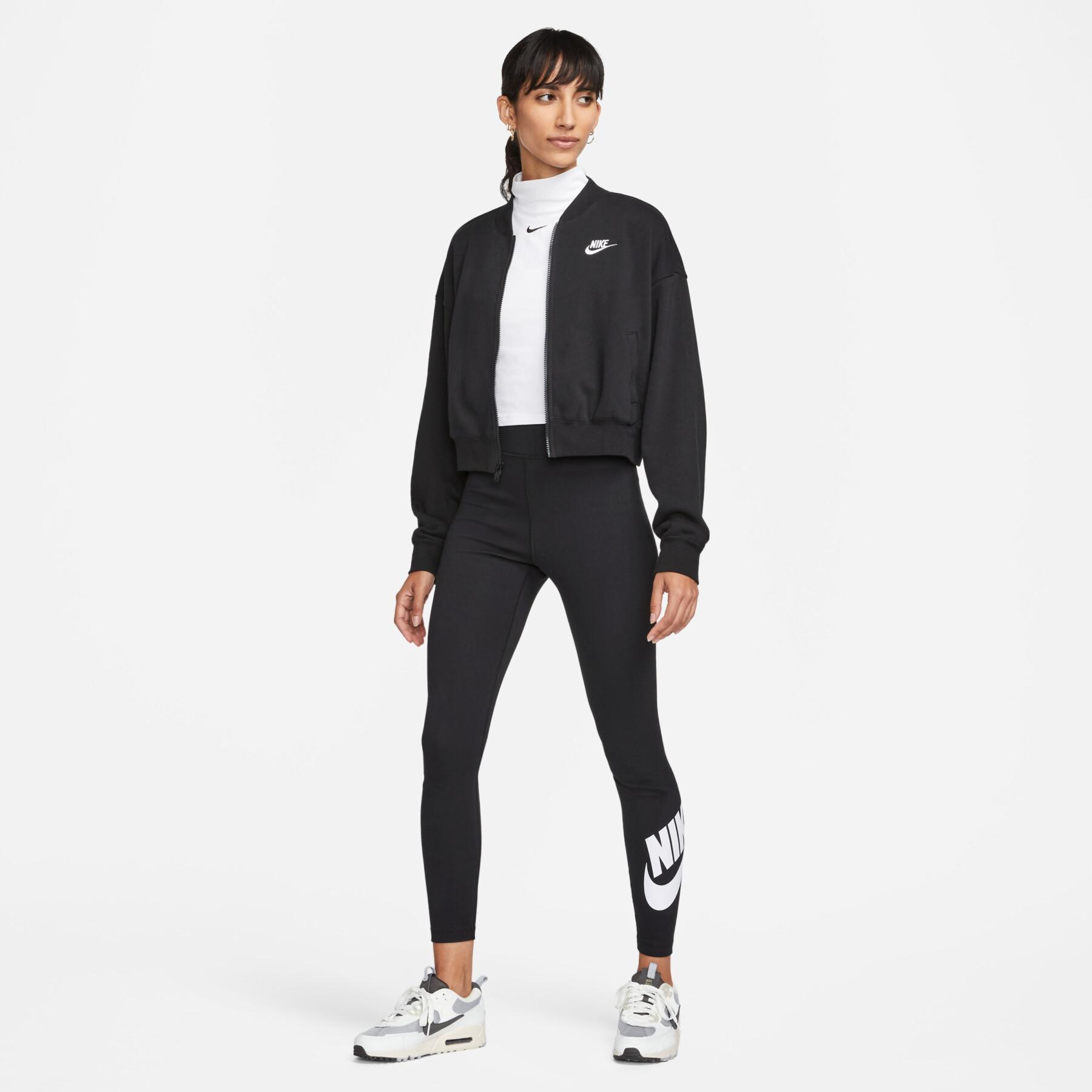 Sweatshirt zippé femme Nike Club Fleece Oversize Crop