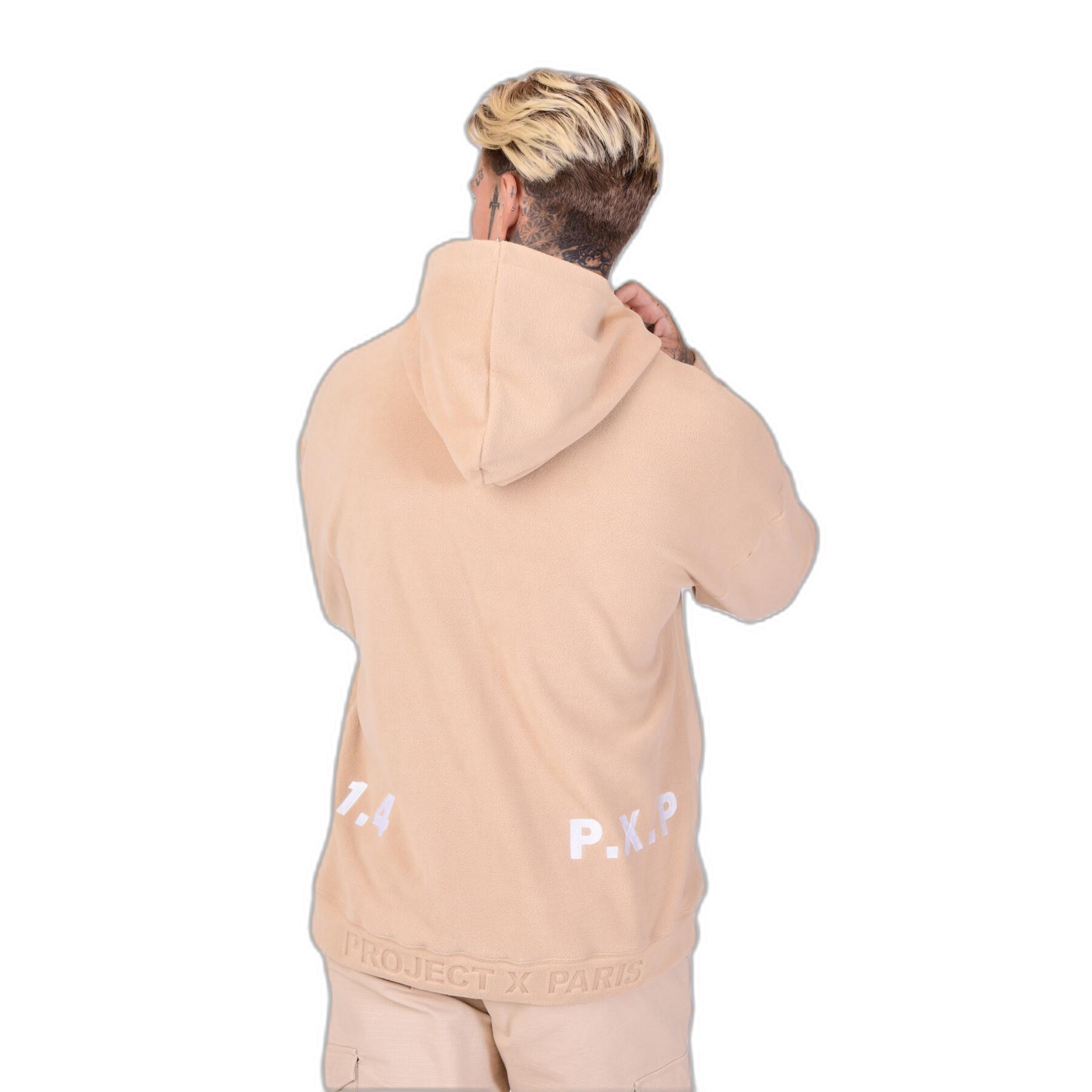 Sweatshirt à capuche polaire double logo Project X Paris