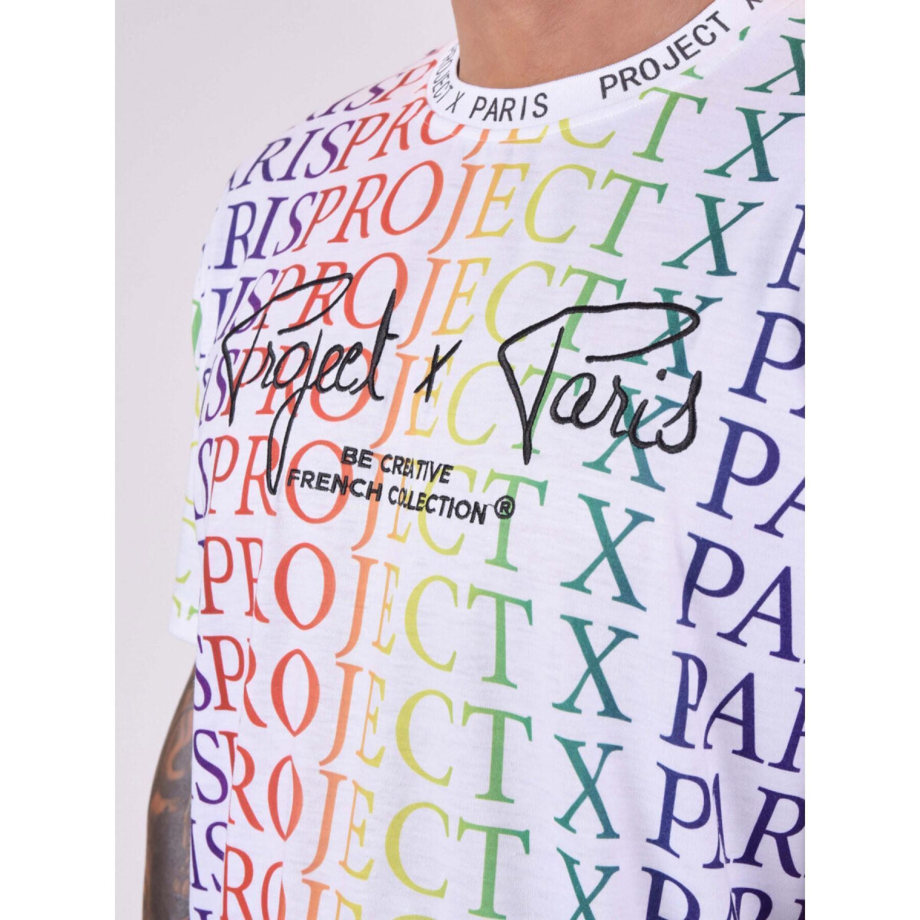T-shirt motif logo dégradé arc-en-ciel Project X Paris