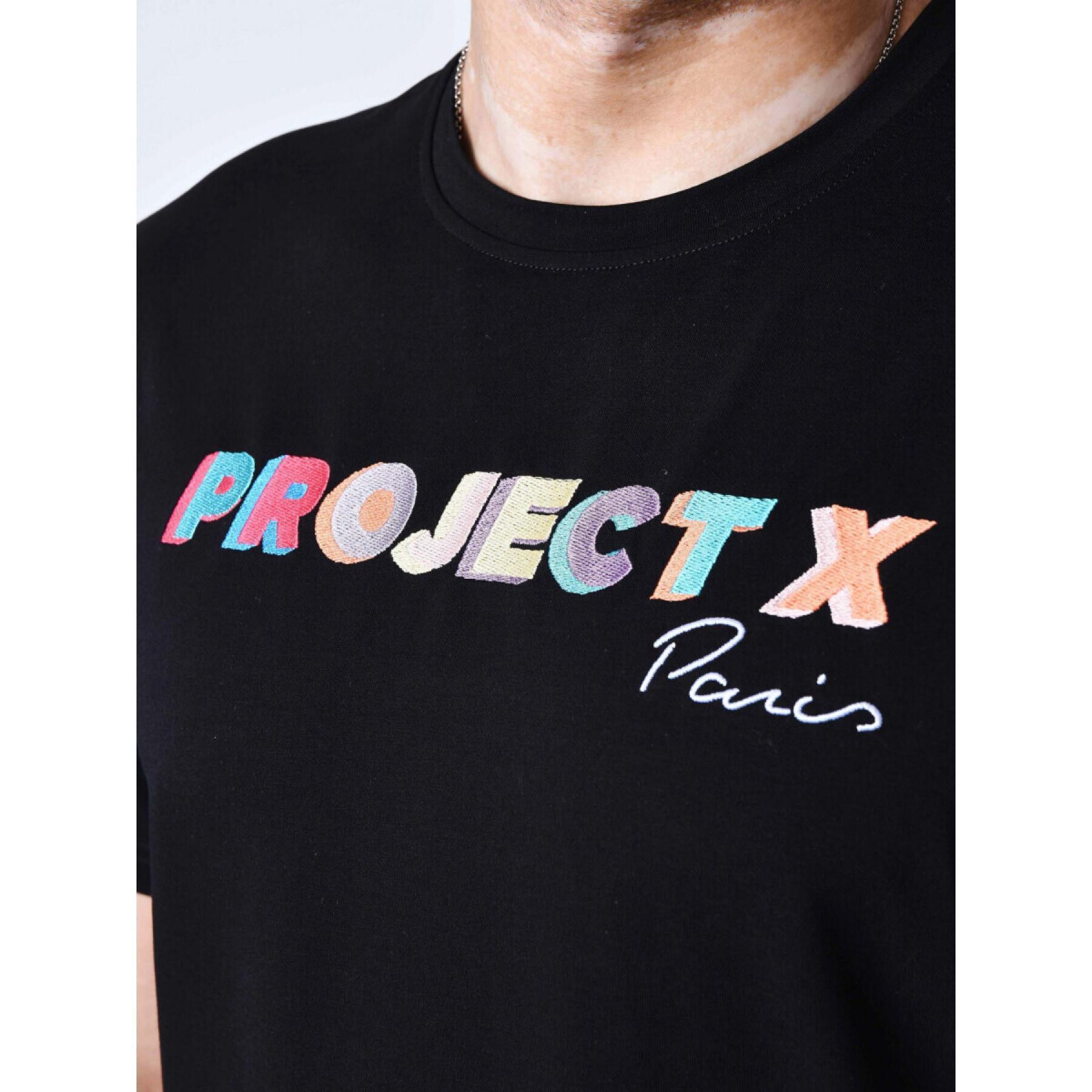T-shirt oversize logo broderie multicolores Project X Paris