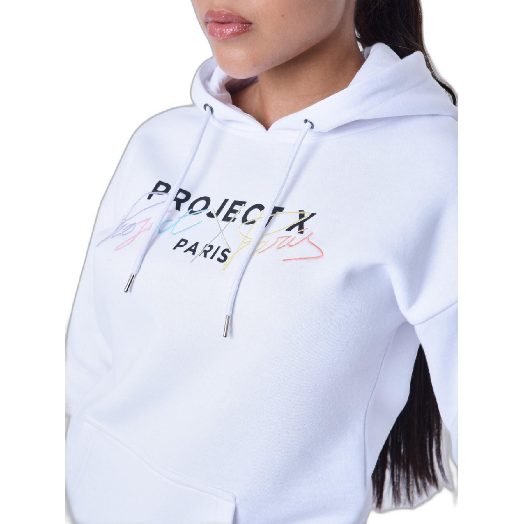 Sweatshirt à capuche brodé femme Project X Paris
