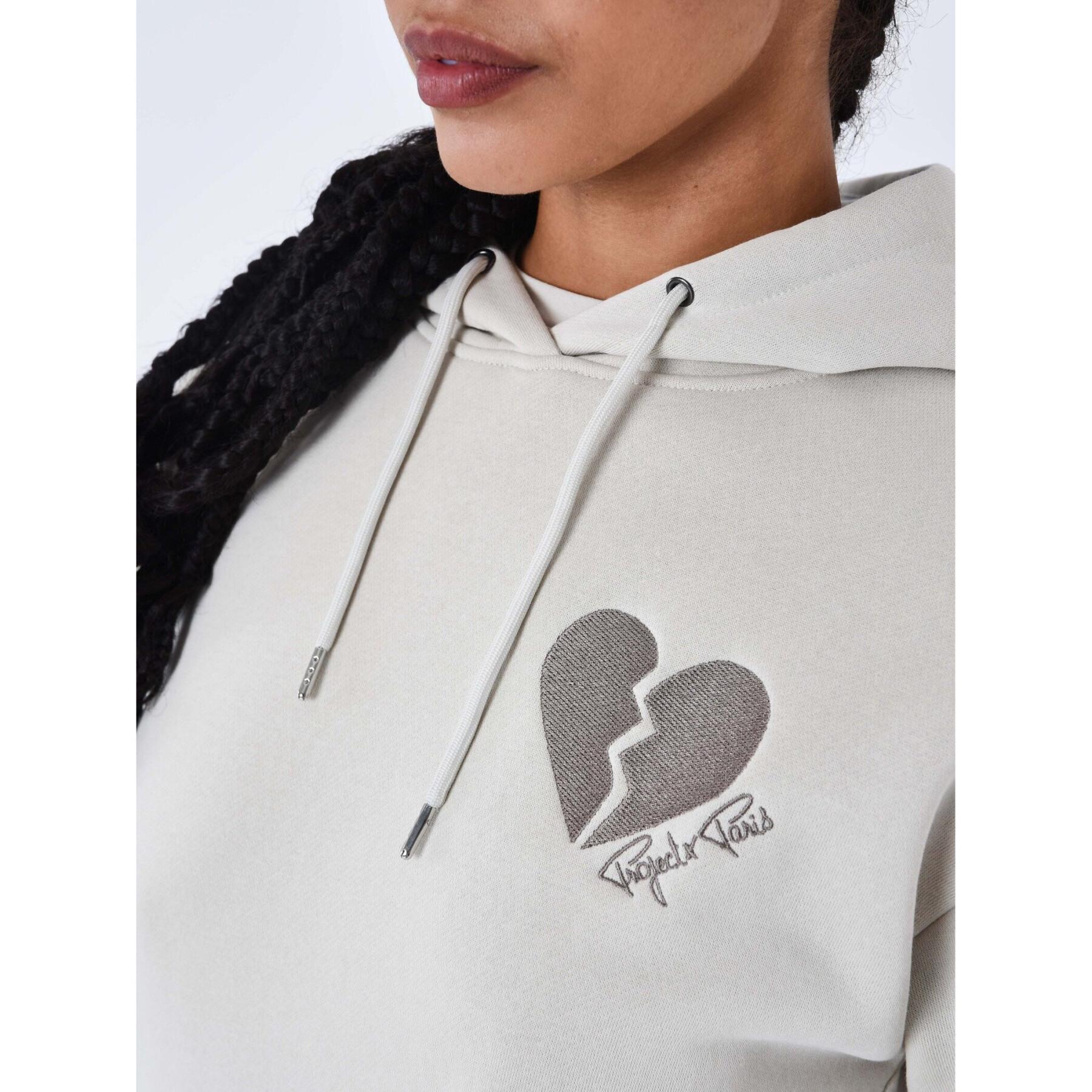 Sweatshirt à capuche cœur brisé femme Project X Paris