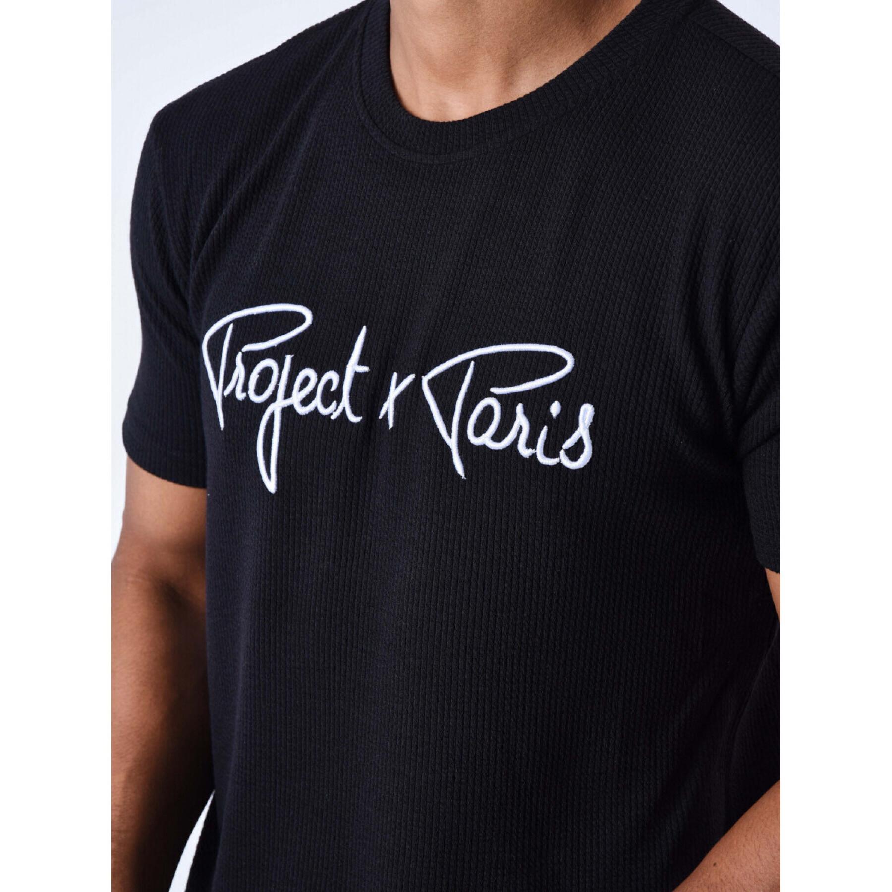 T-shirt waffle logo signature broderie Project X Paris