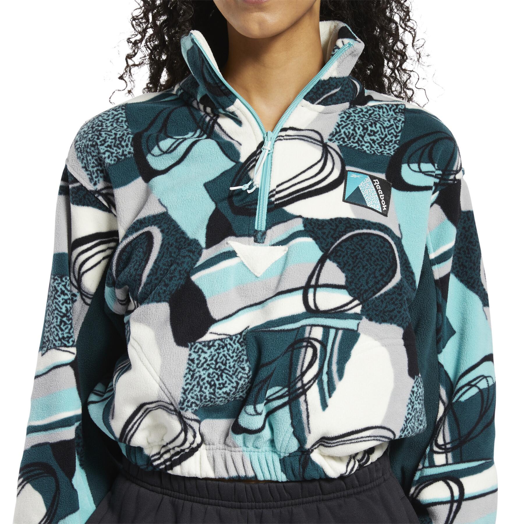 Sweatshirt imprimé 1/2 zip femme Reebok Classic
