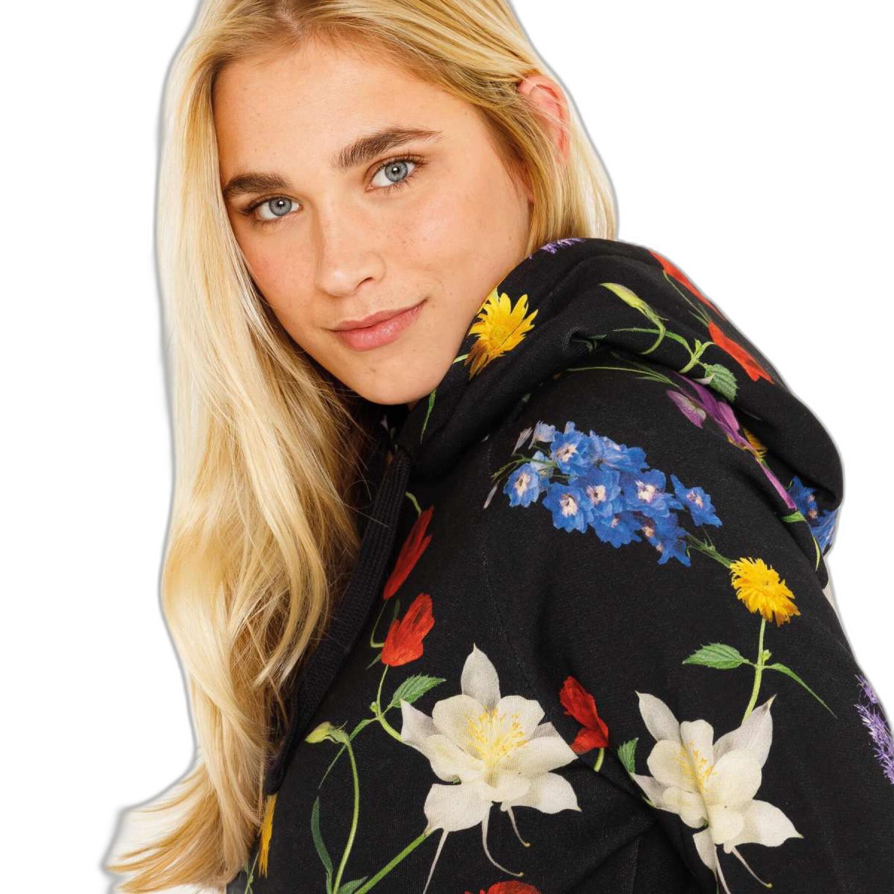 Sweatshirt à capuche femme Snurk Bouquet Gots