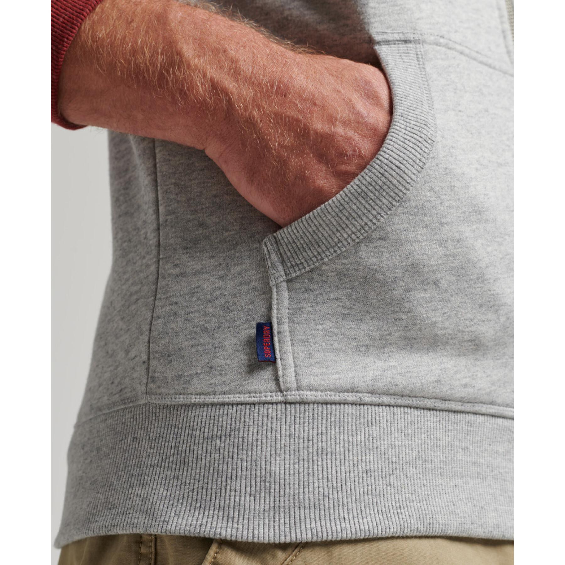 Sweatshirt zippé à capuche en coton bio Superdry Vintage Logo