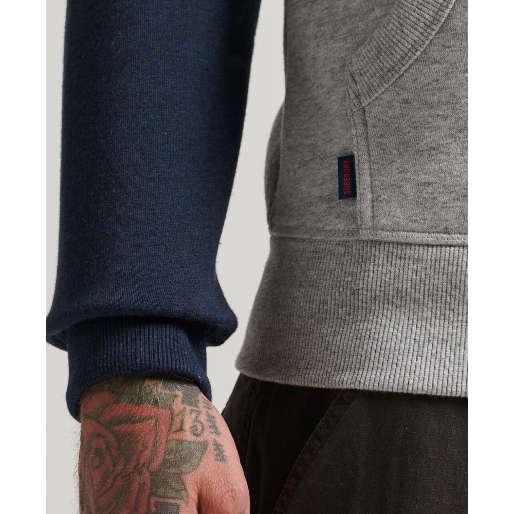 Sweatshirt zippé à capuche en coton bio Superdry Vintage Logo