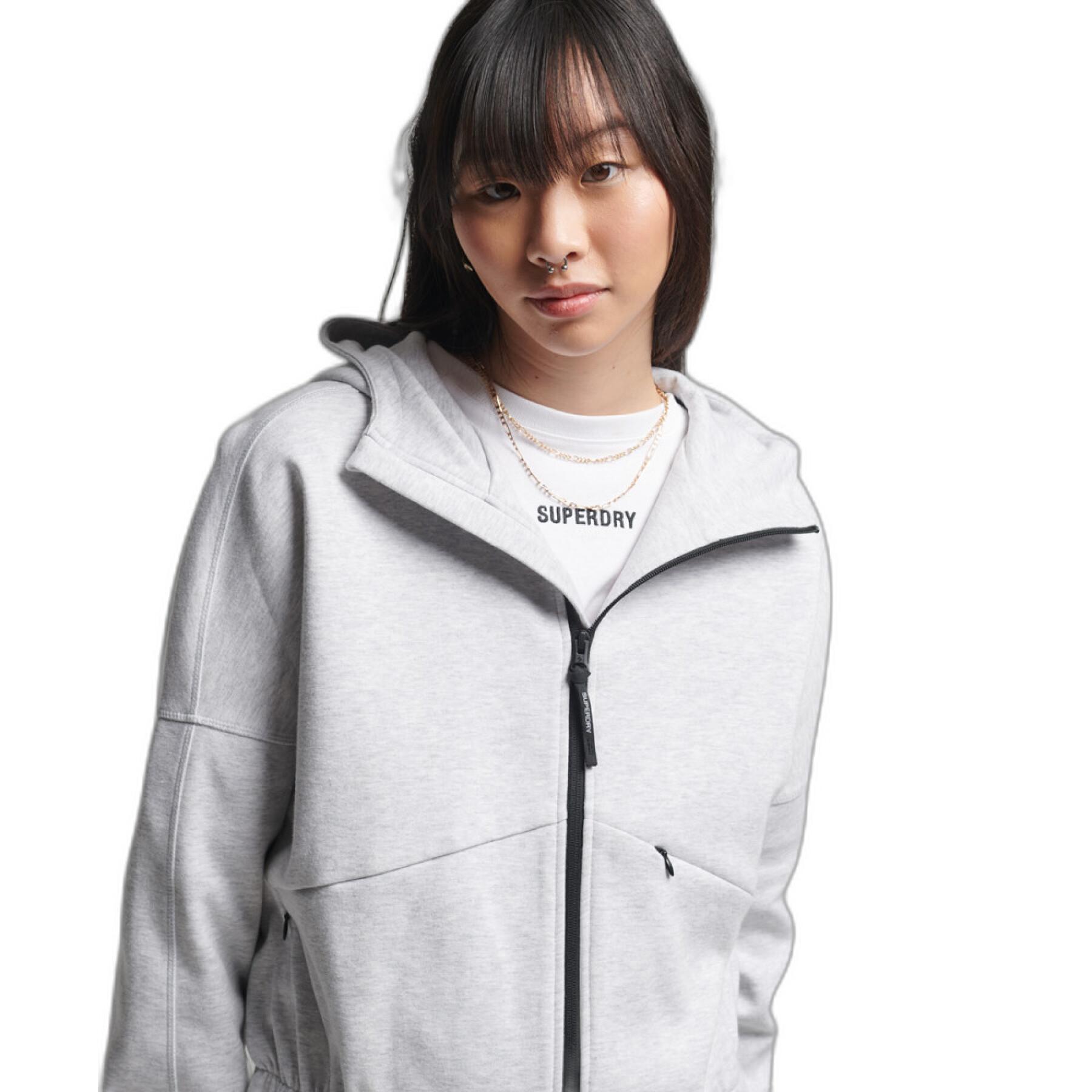 Sweatshirt à capuche zippé femme Superdry Code Tech