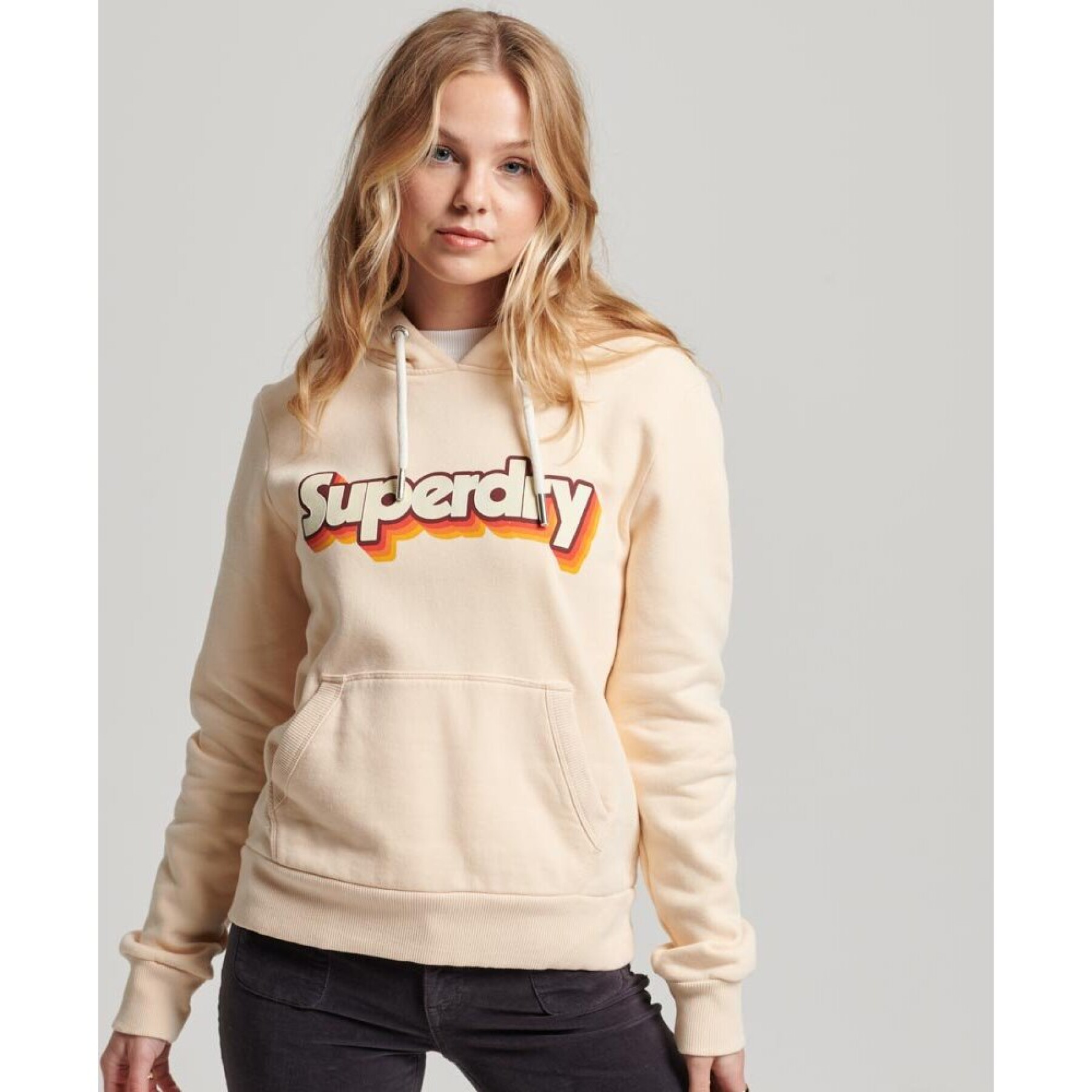 Sweatshirt à capuche classique à logo années 70 femme Superdry
