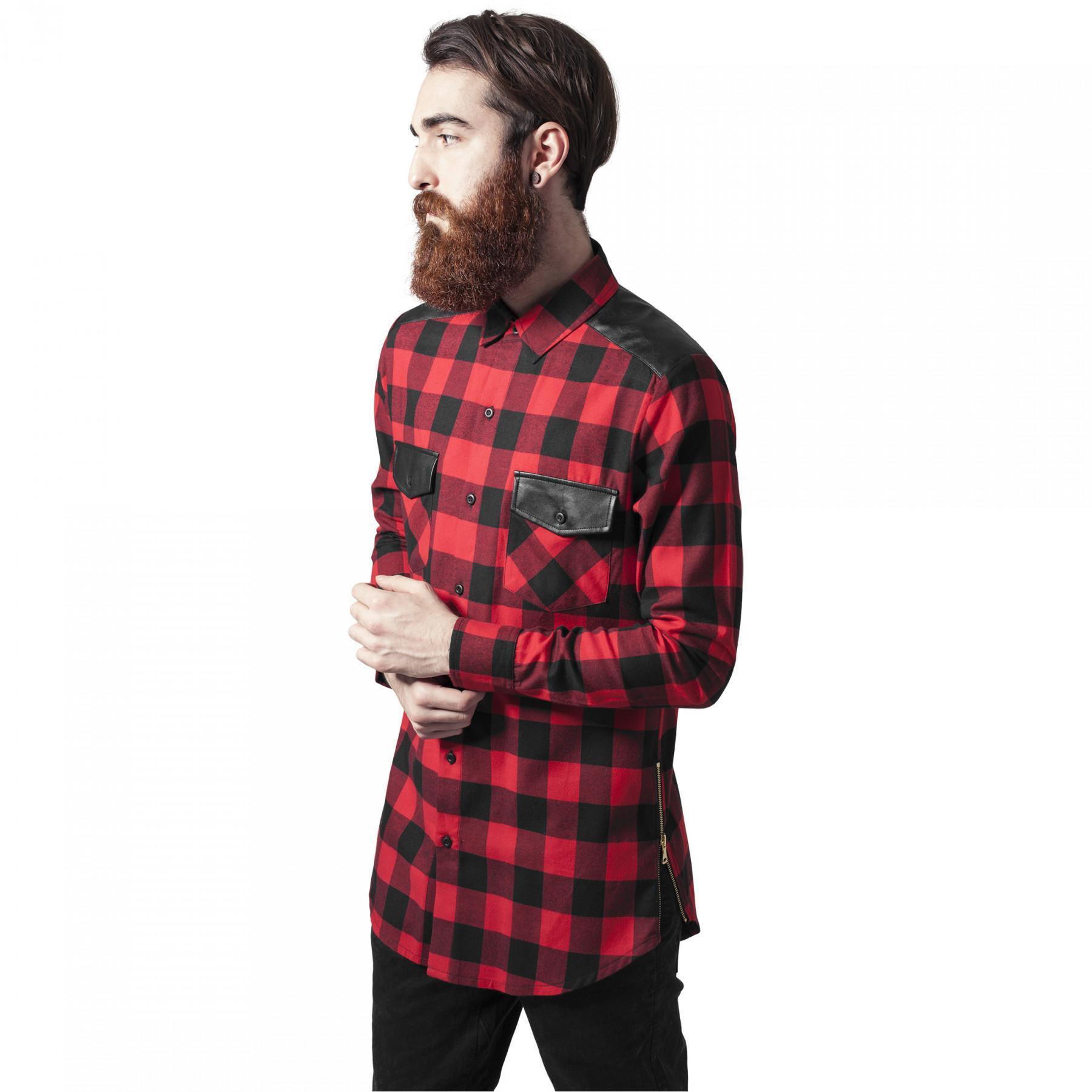 Chemise Urban Classic zip leather flanell