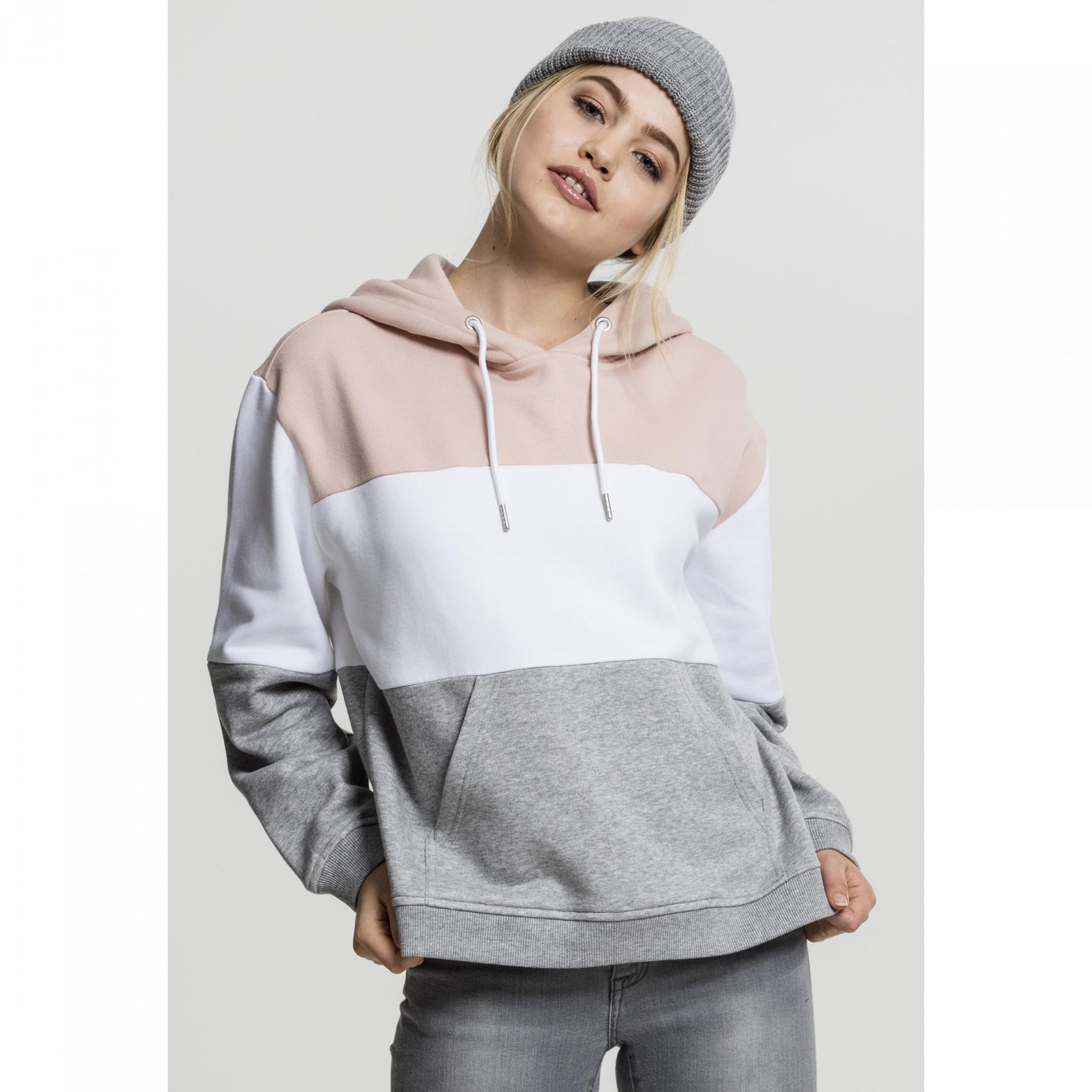 Sweatshirt à capuche femme Urban Classic Oversized 3-tone
