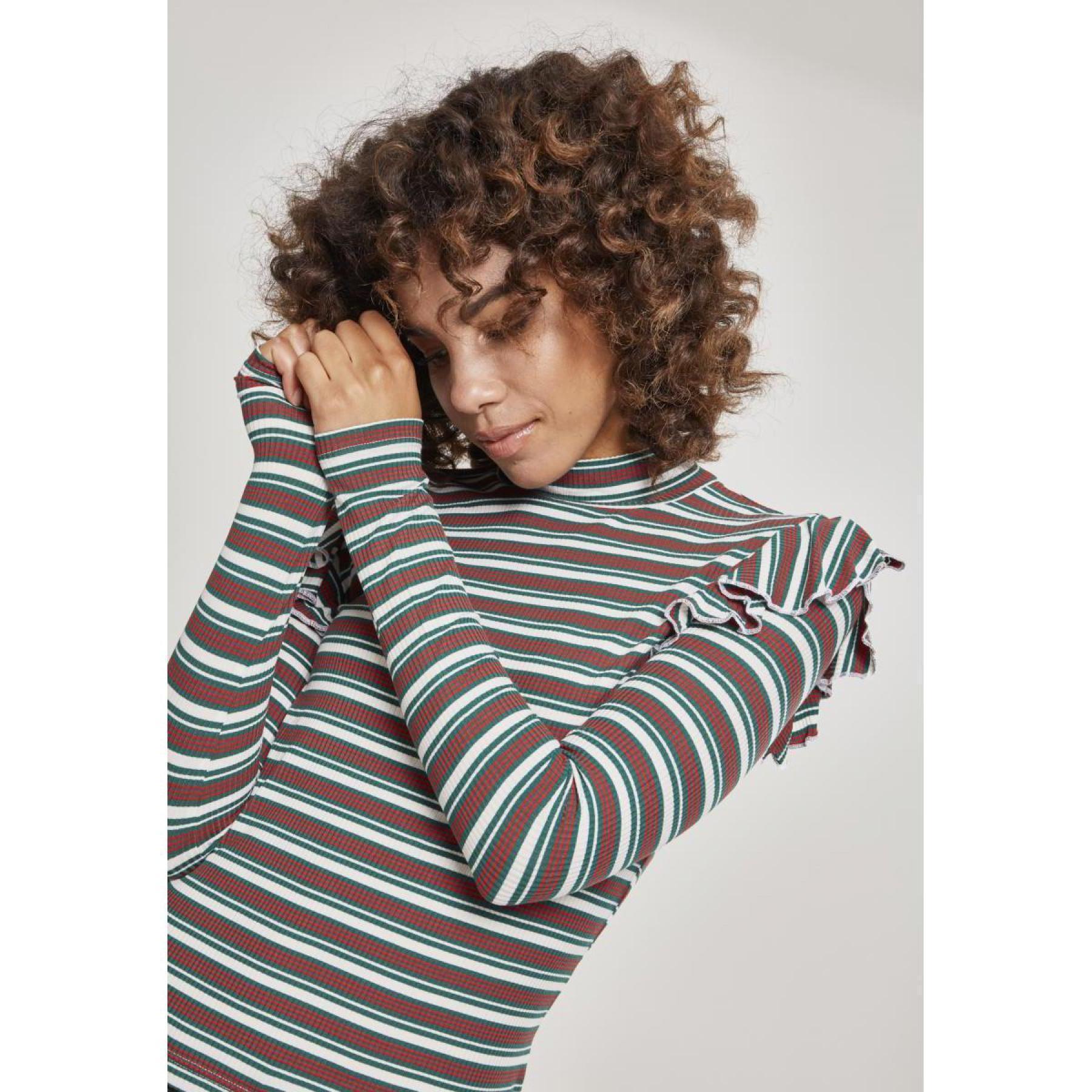 T-shirt femme Urban Classic Striped volant turtlene
