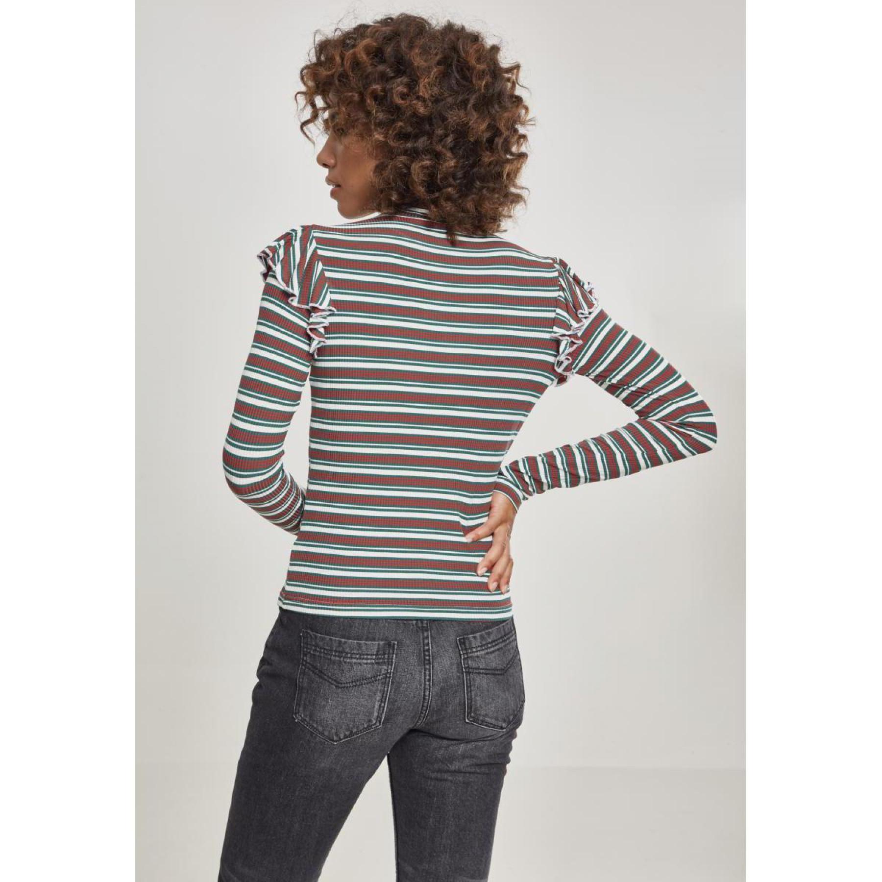 T-shirt femme grandes tailles Urban Classic Striped volant turtlene