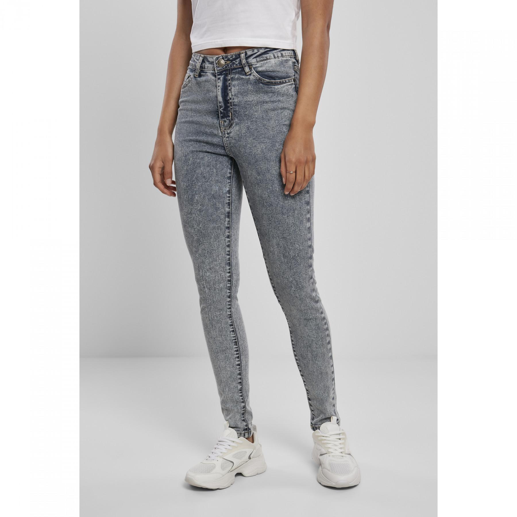 Pantalon jeans femme Urban Classics high waist skinny (grandes tailles)
