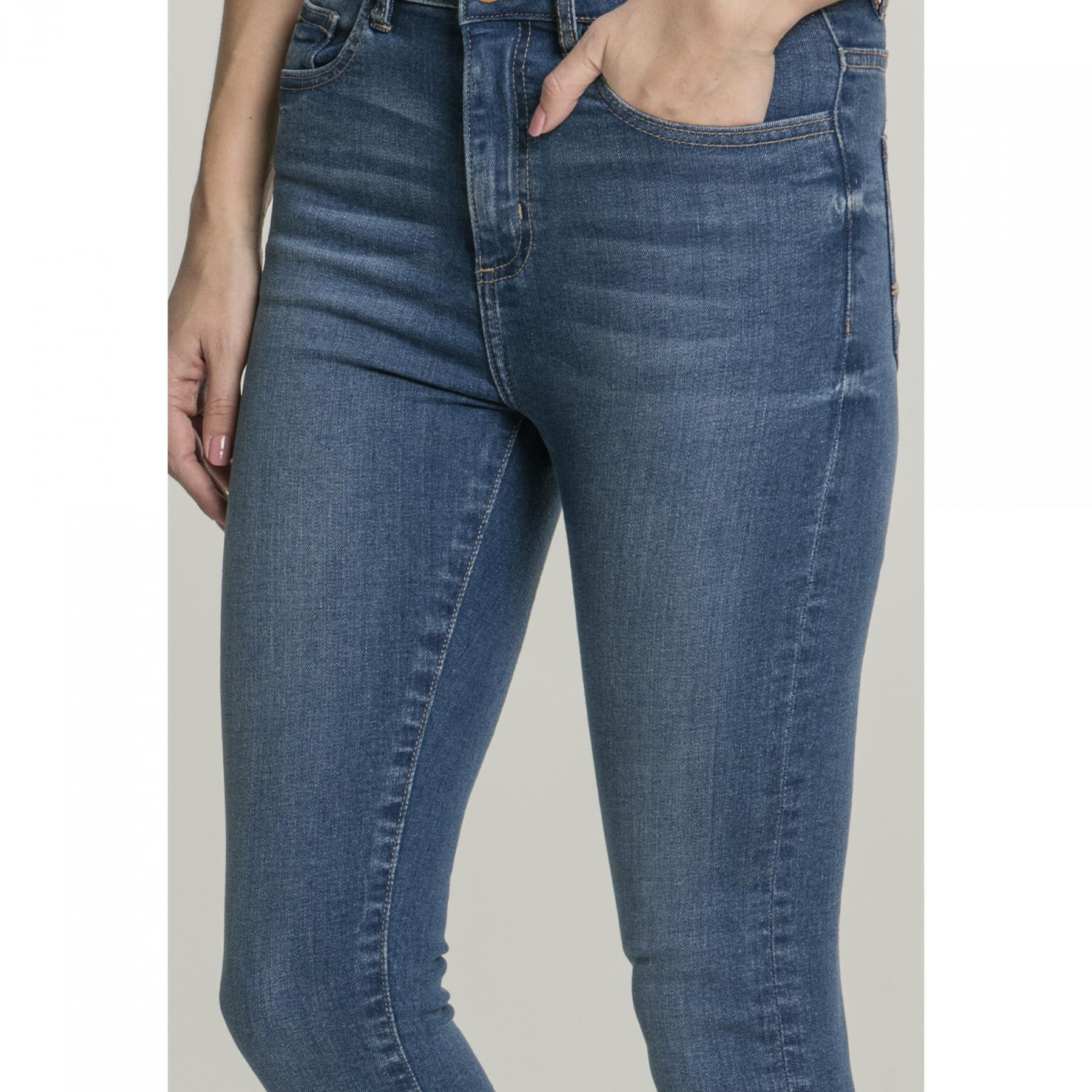 Pantalon jeans femme Urban Classics high waist slim (grandes tailles)