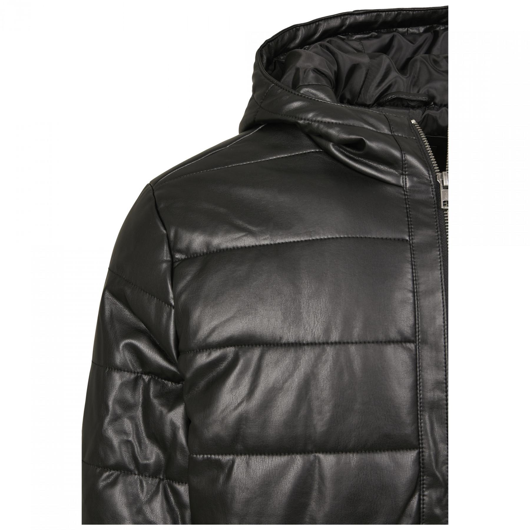 Parka Urban Classic hooded faux leather bubble