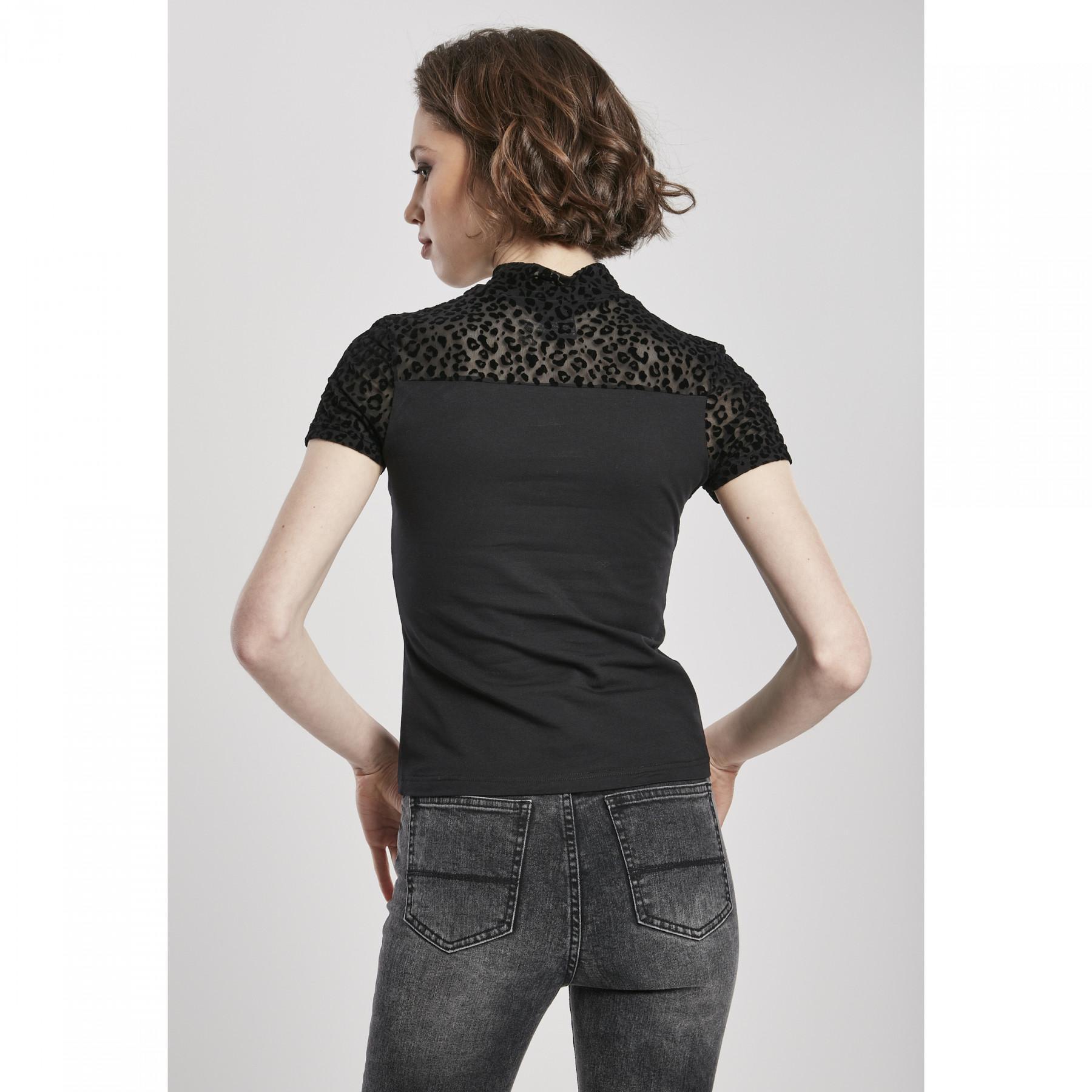 T-shirt femme Urban Classics flock lace turtleneck