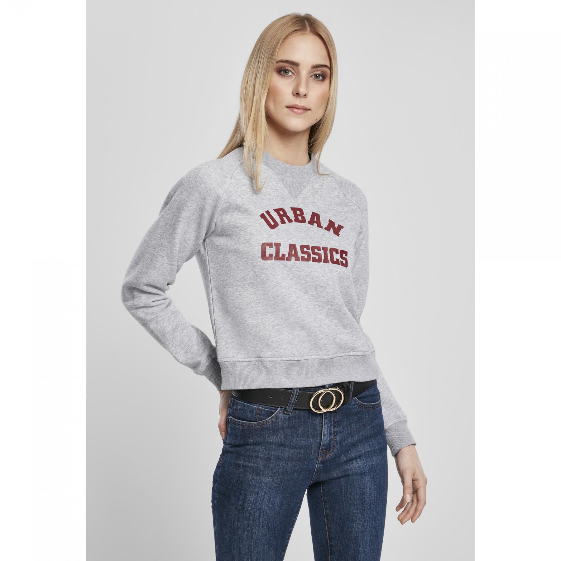Sweatshirt femme Urban Classics short college crew (grandes tailles)