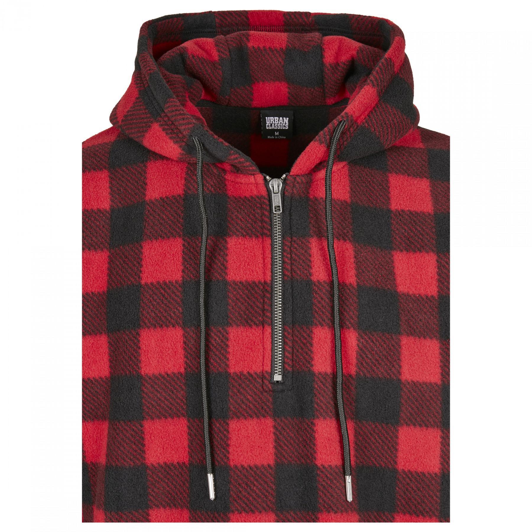 Sweatshirt à capuche Urban Classics patterned polar fleece half zip