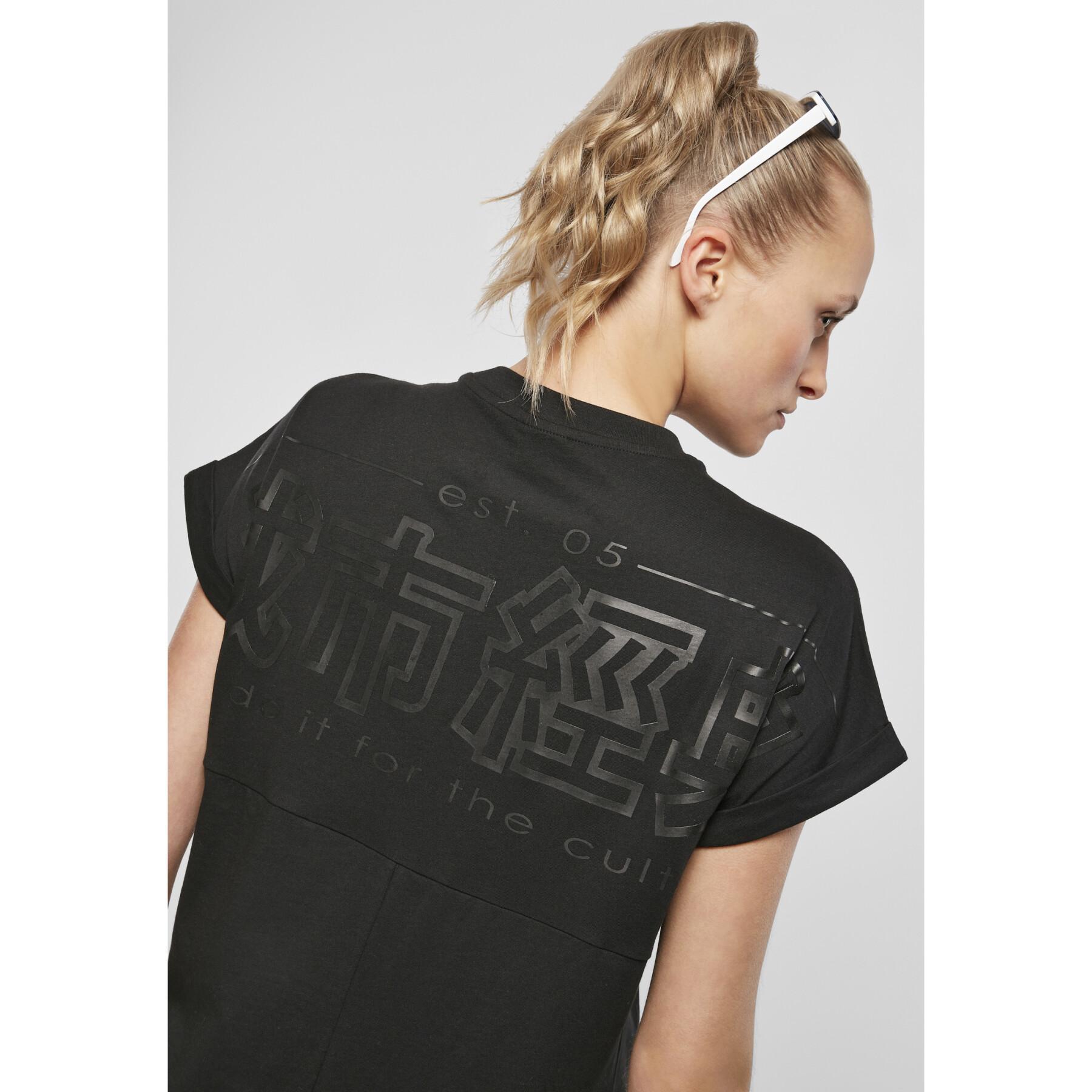 Robe t-shirt femme Urban Classics cut on sleeve printed (Grandes tailles)