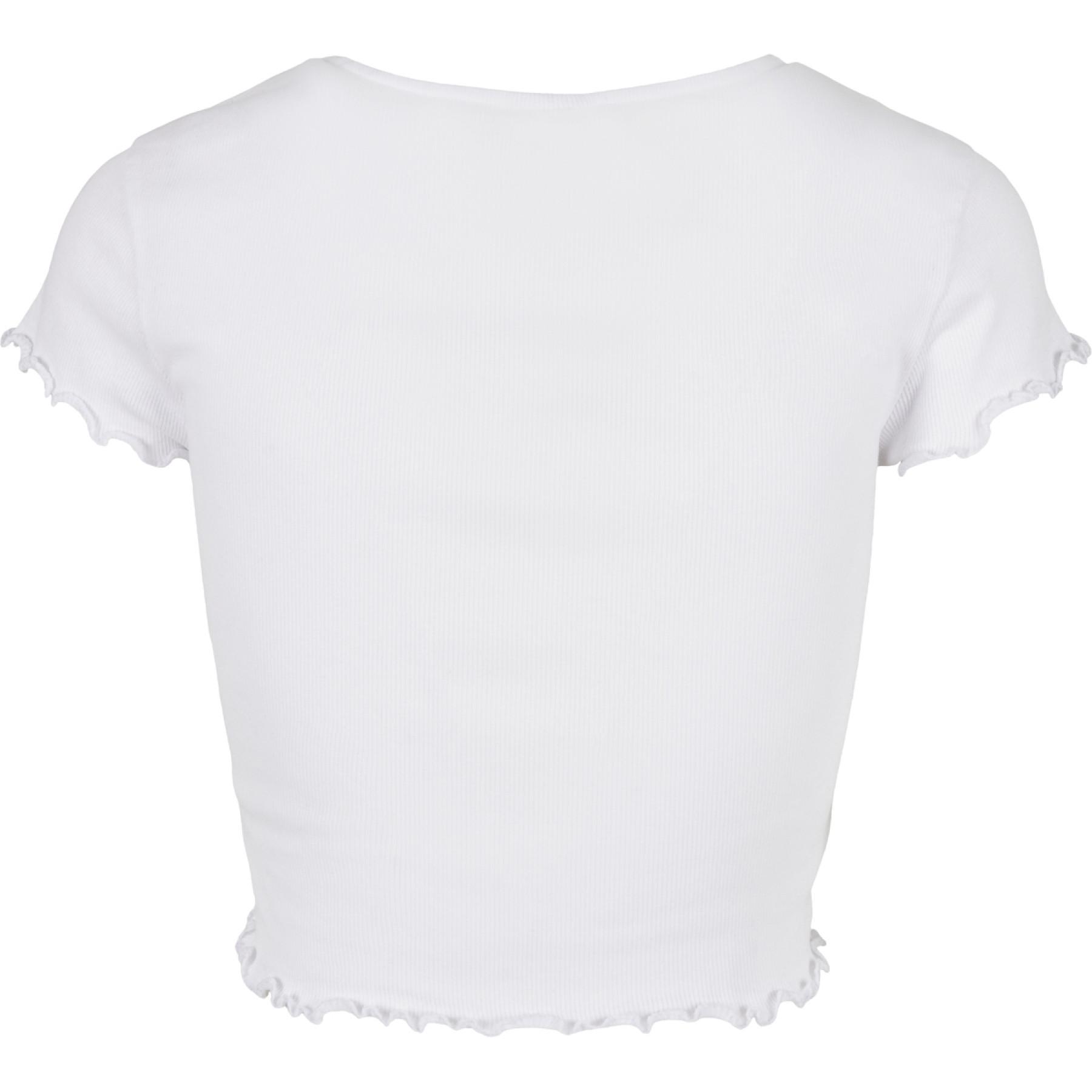 T-shirt femme Urban Classics cropped button up rib-grandes tailles