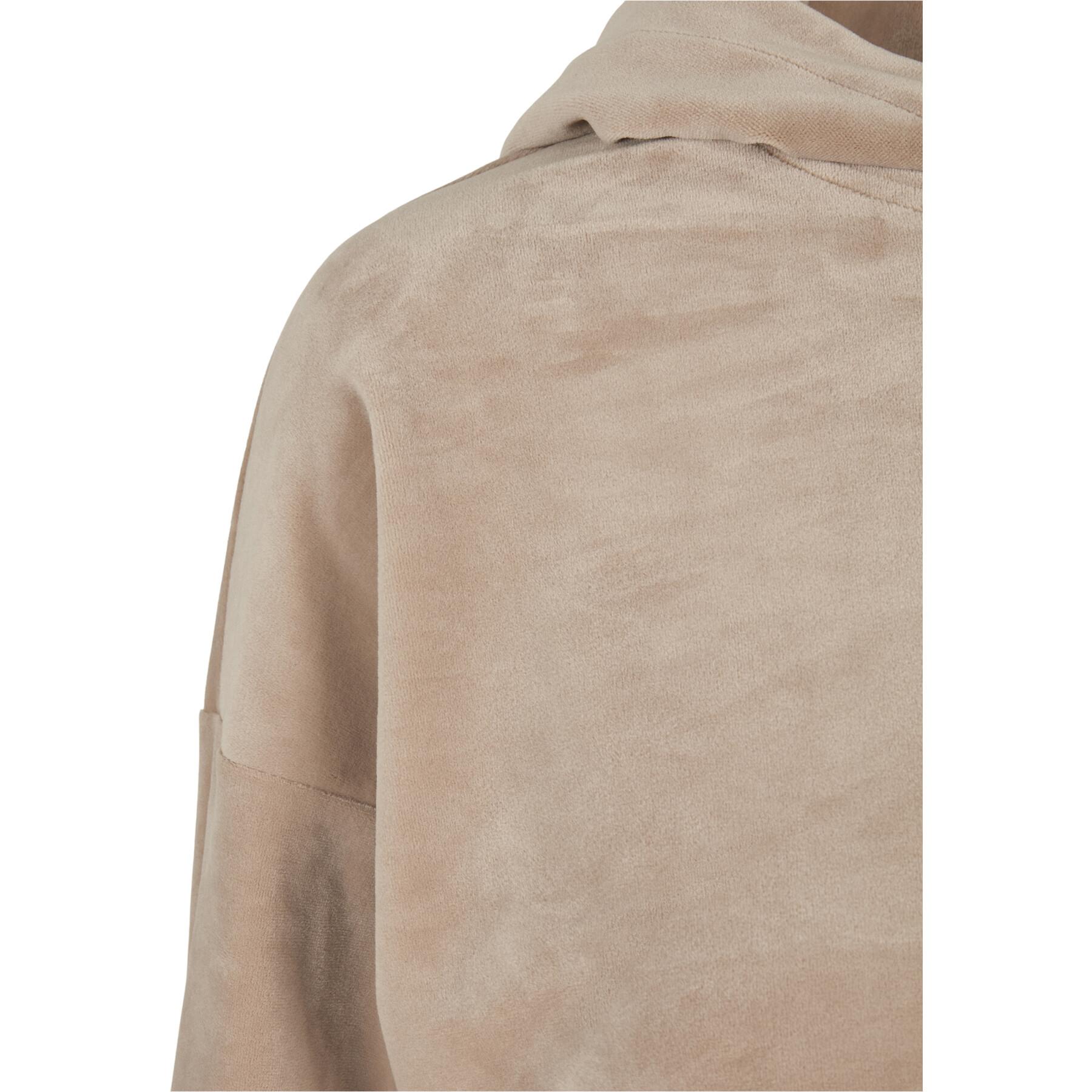 Sweatshirt à capuche femme Urban Classics cropped velvet oversized
