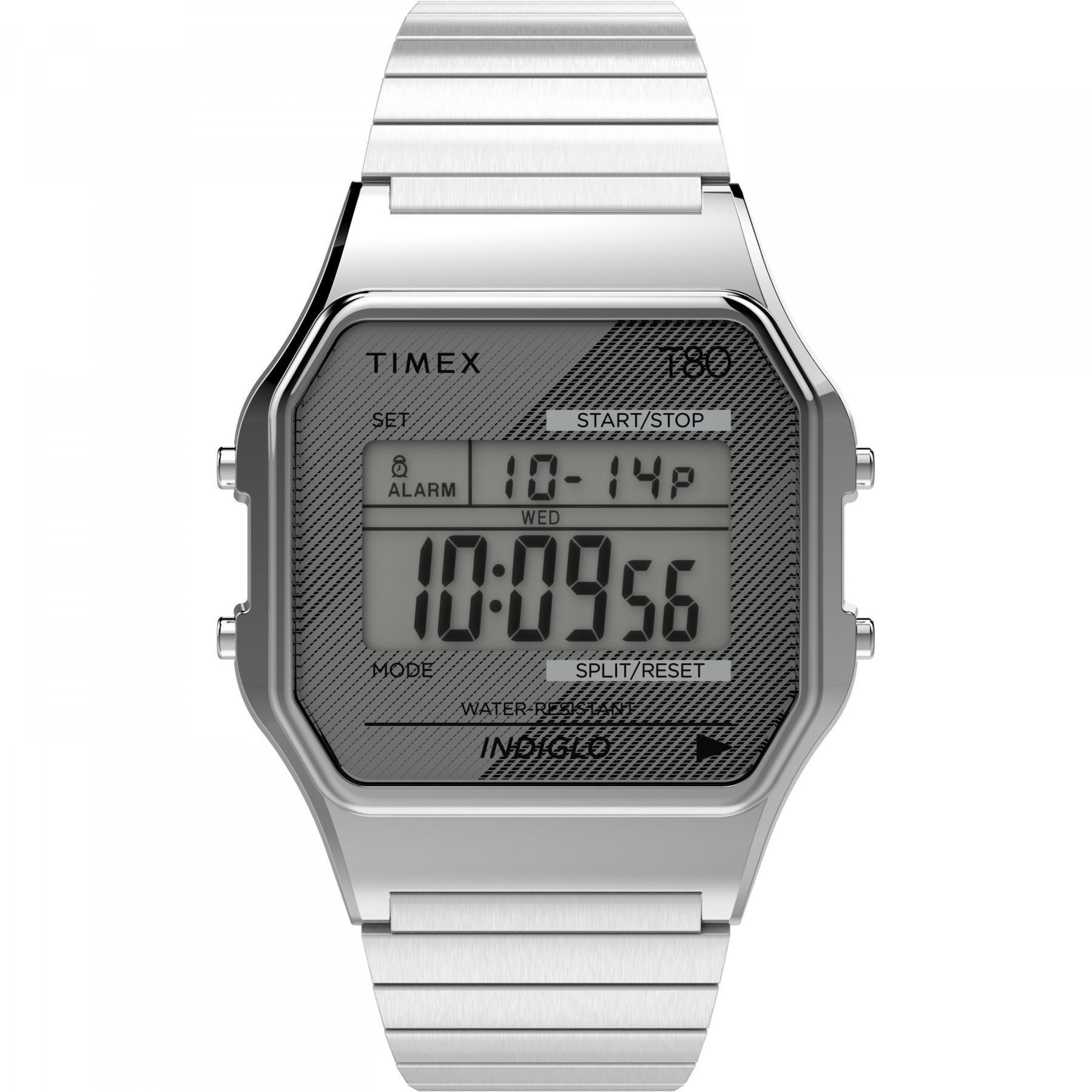 Montre Timex T80 34 mm Bracelet extensible en acier inoxydable