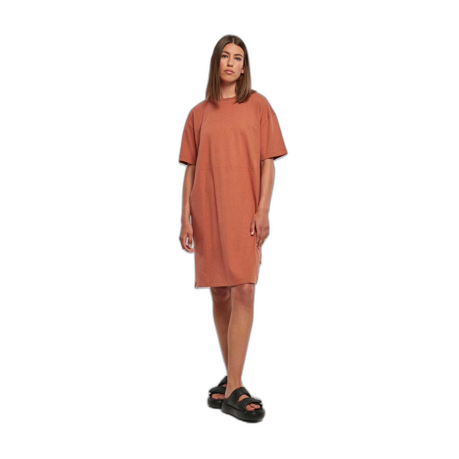 Robe t-shirt fendue oversize femme Urban Classics Organic
