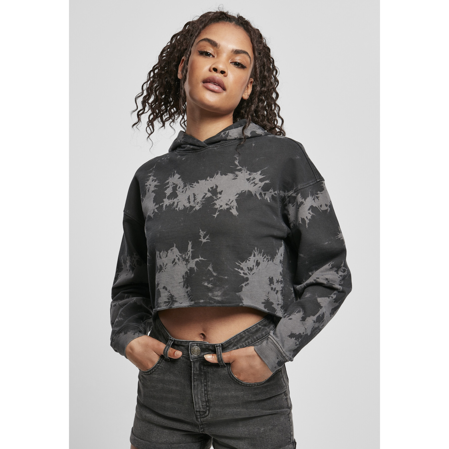 Sweatshirt à capuche crop femme Urban Classics Oversized
