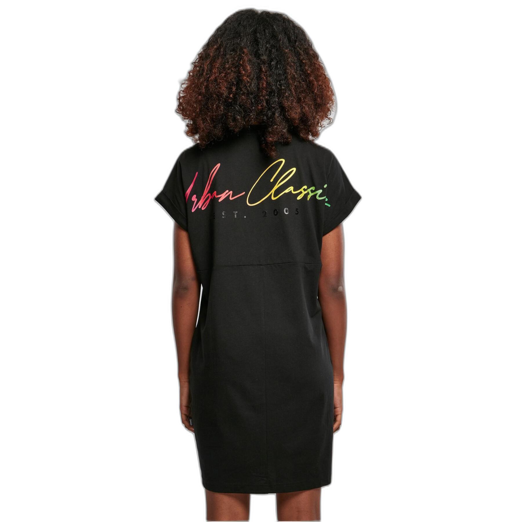 Robe T-shirt femme Urban Classics Rainbow
