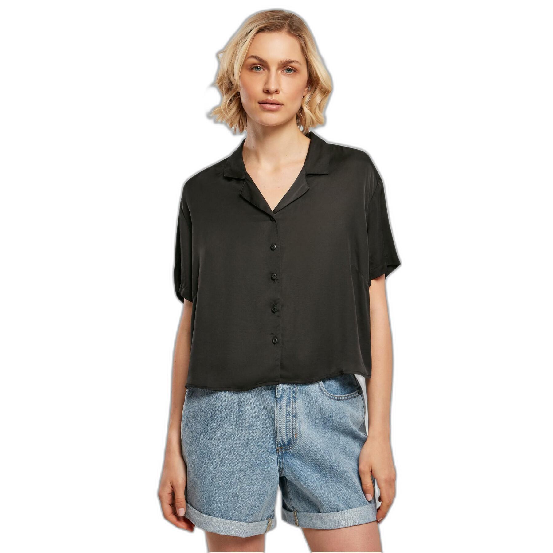 Chemise à manches courtes femme Urban Classics Viscose Satin Resort GT