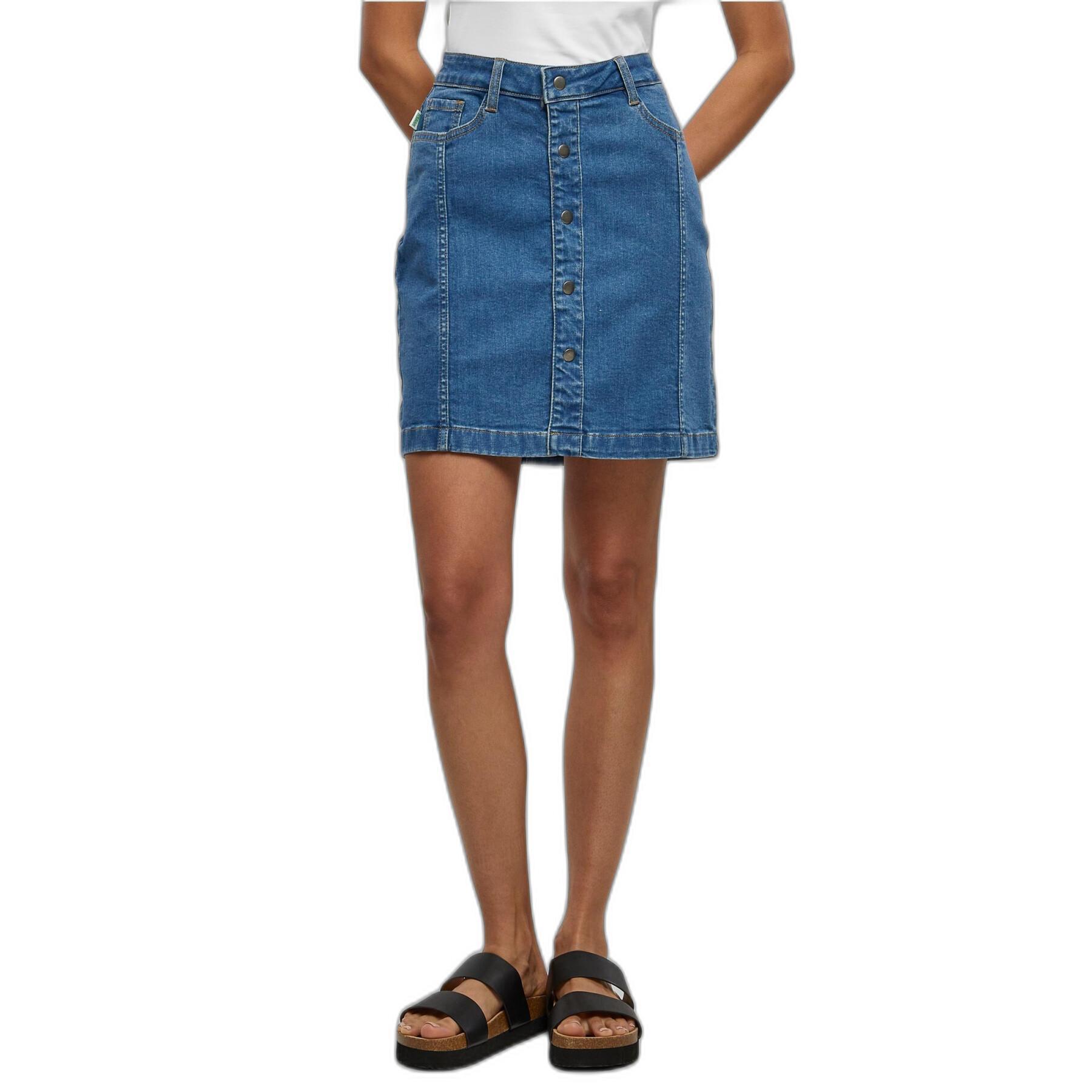 Mini jupe en jean bio stretch boutonnée femme Urban Classics